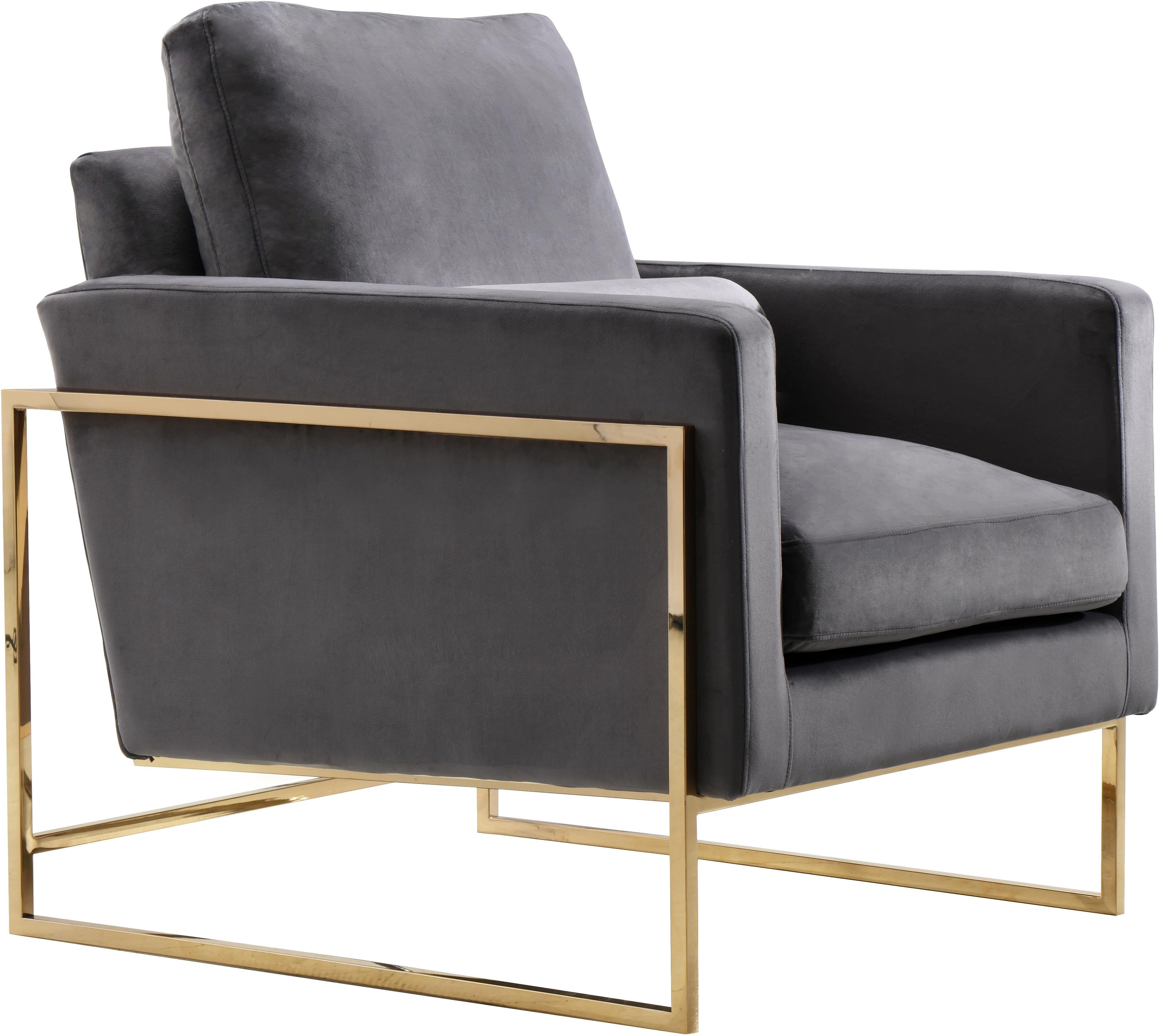 Mila Grey Velvet Chair - Luxury Home Furniture (MI)