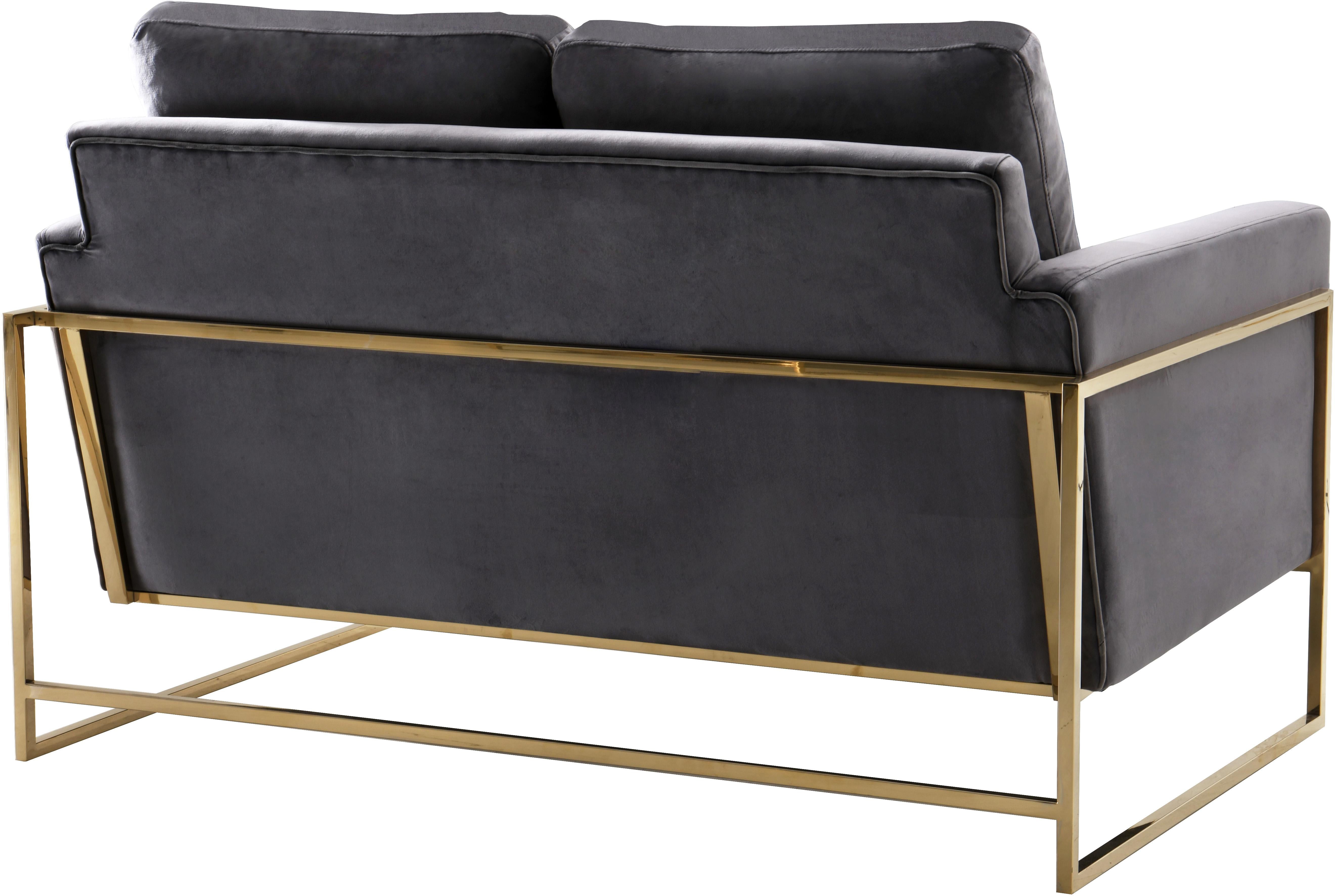 Mila Grey Velvet Loveseat - Luxury Home Furniture (MI)