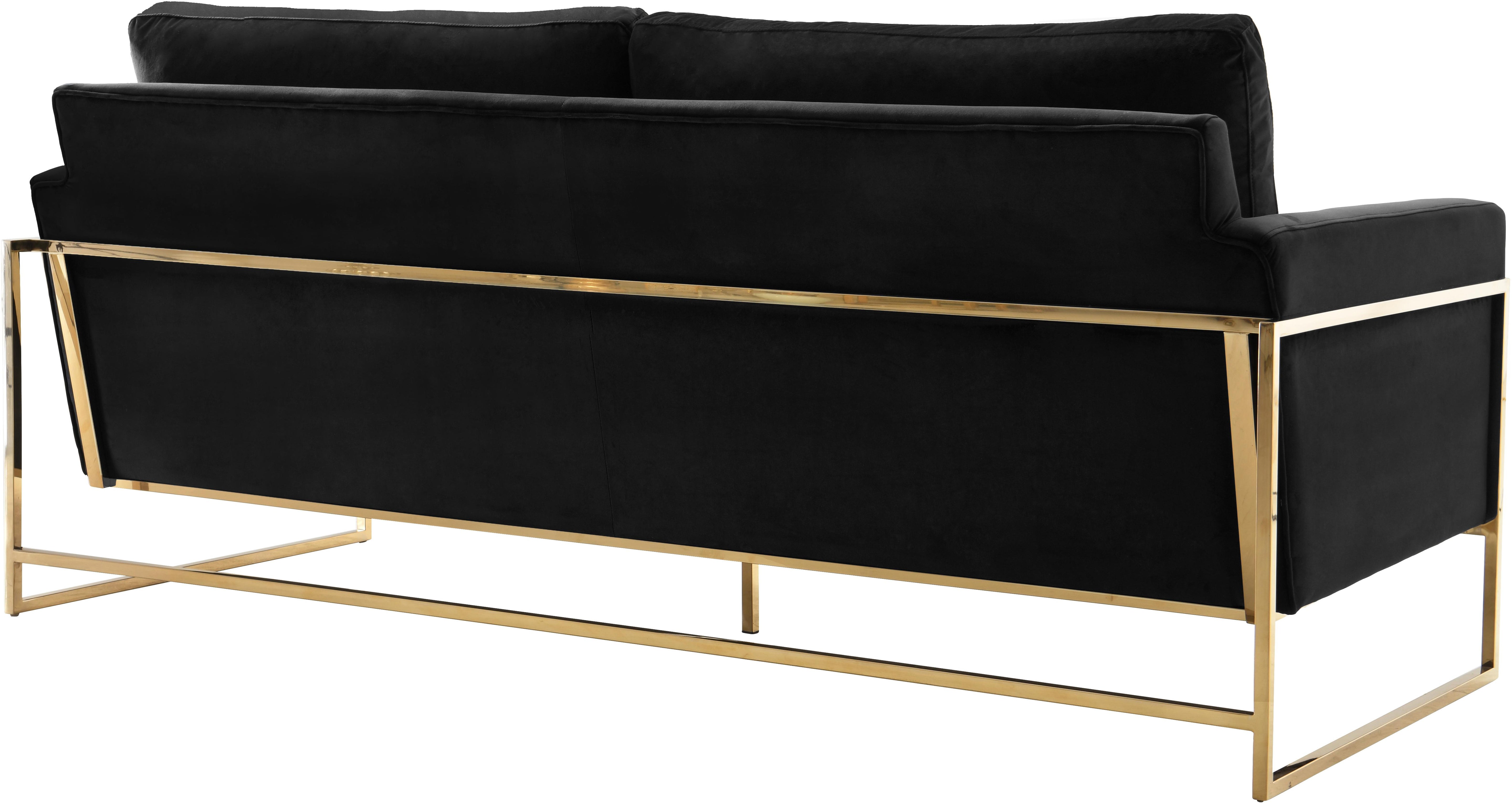 Mila Black Velvet Sofa - Luxury Home Furniture (MI)