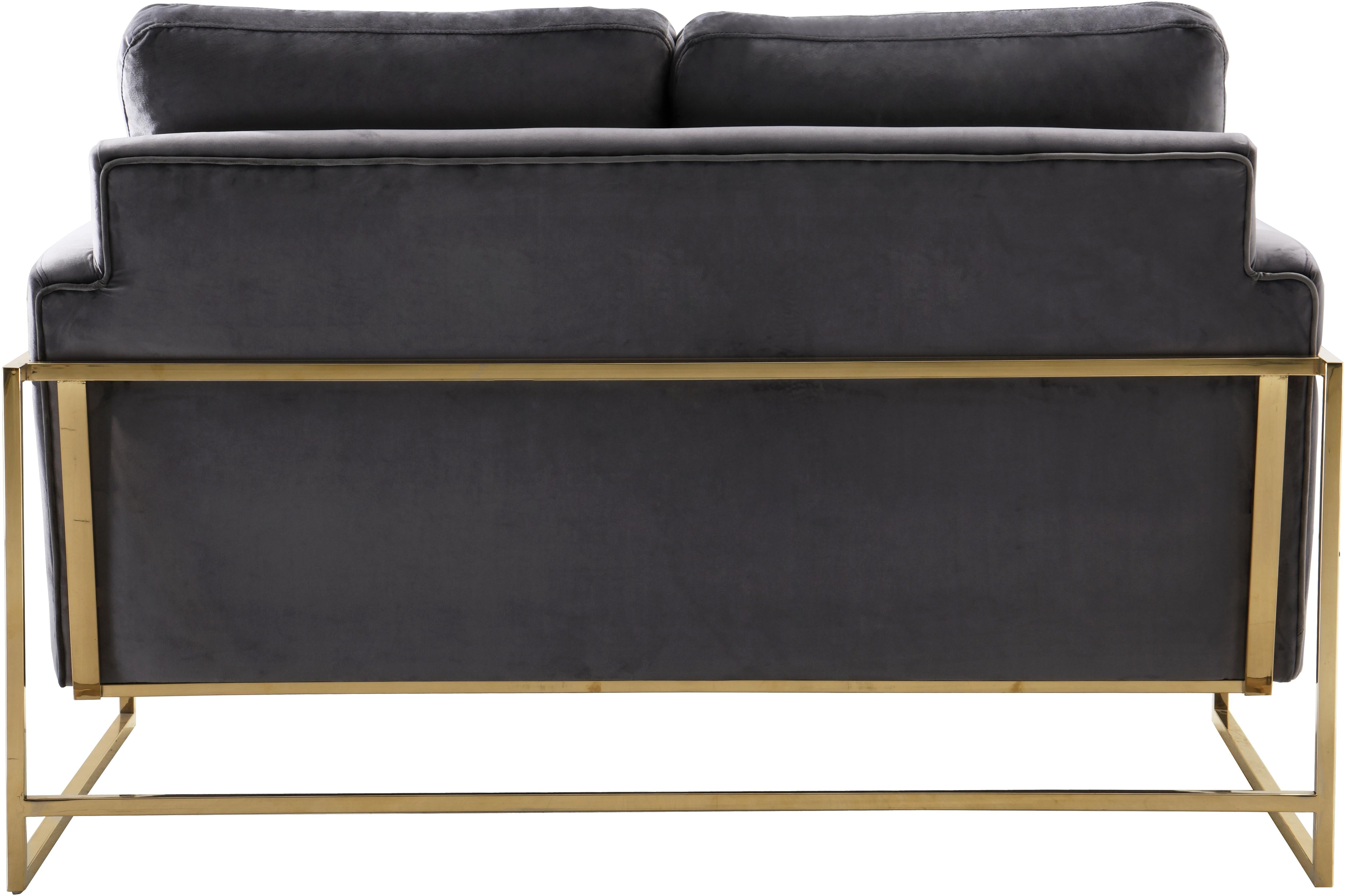 Mila Grey Velvet Loveseat - Luxury Home Furniture (MI)