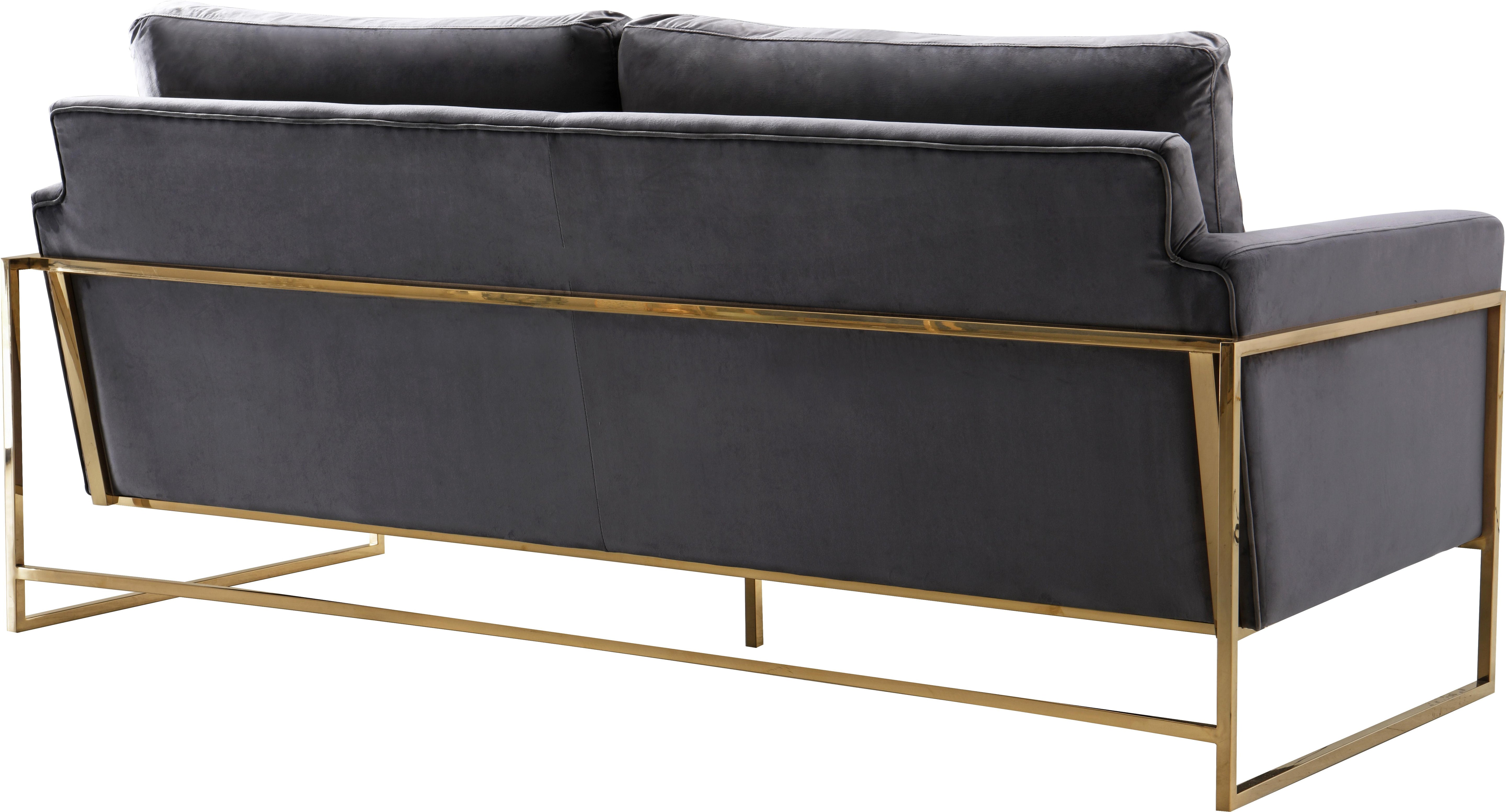 Mila Grey Velvet Sofa - Luxury Home Furniture (MI)
