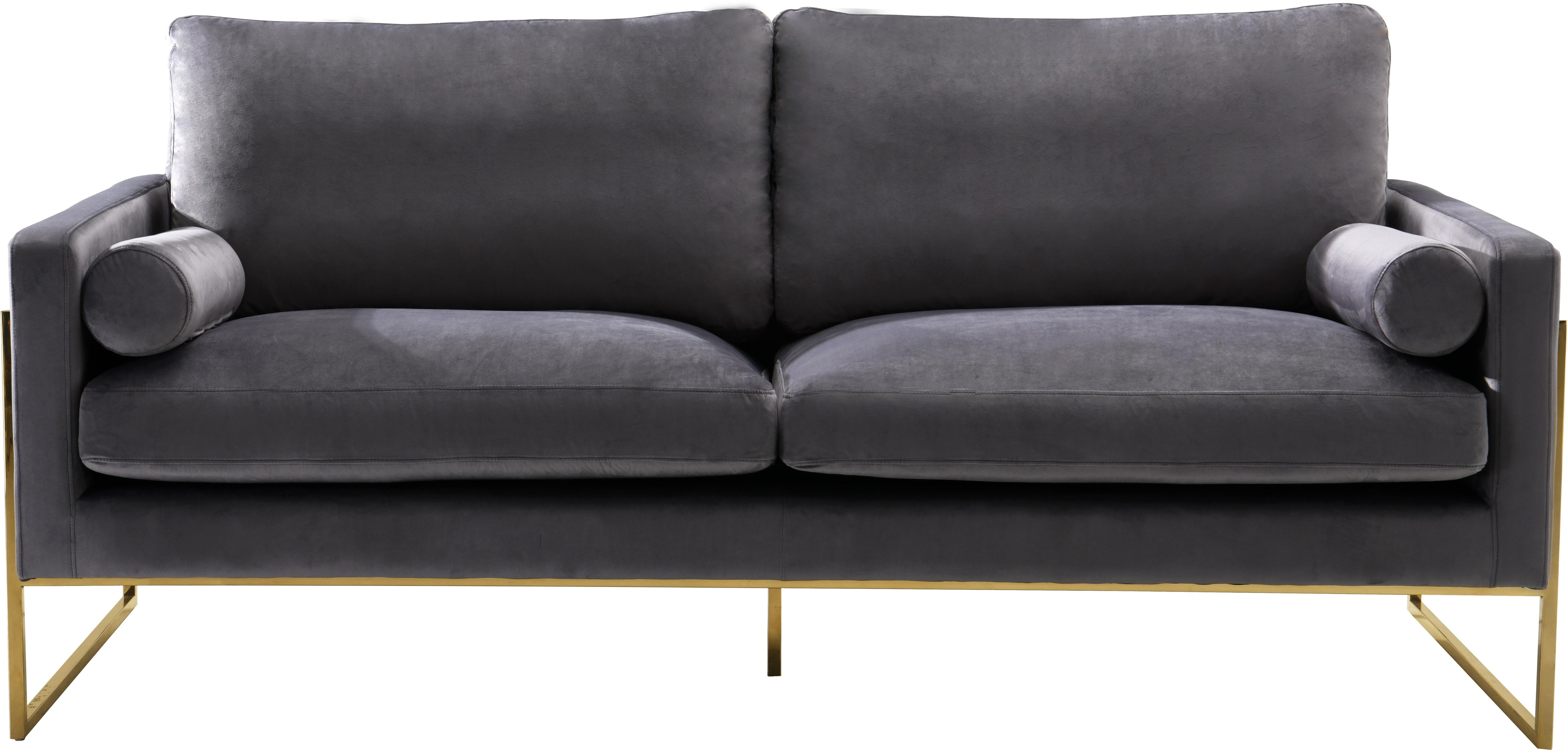 Mila Grey Velvet Sofa - Luxury Home Furniture (MI)
