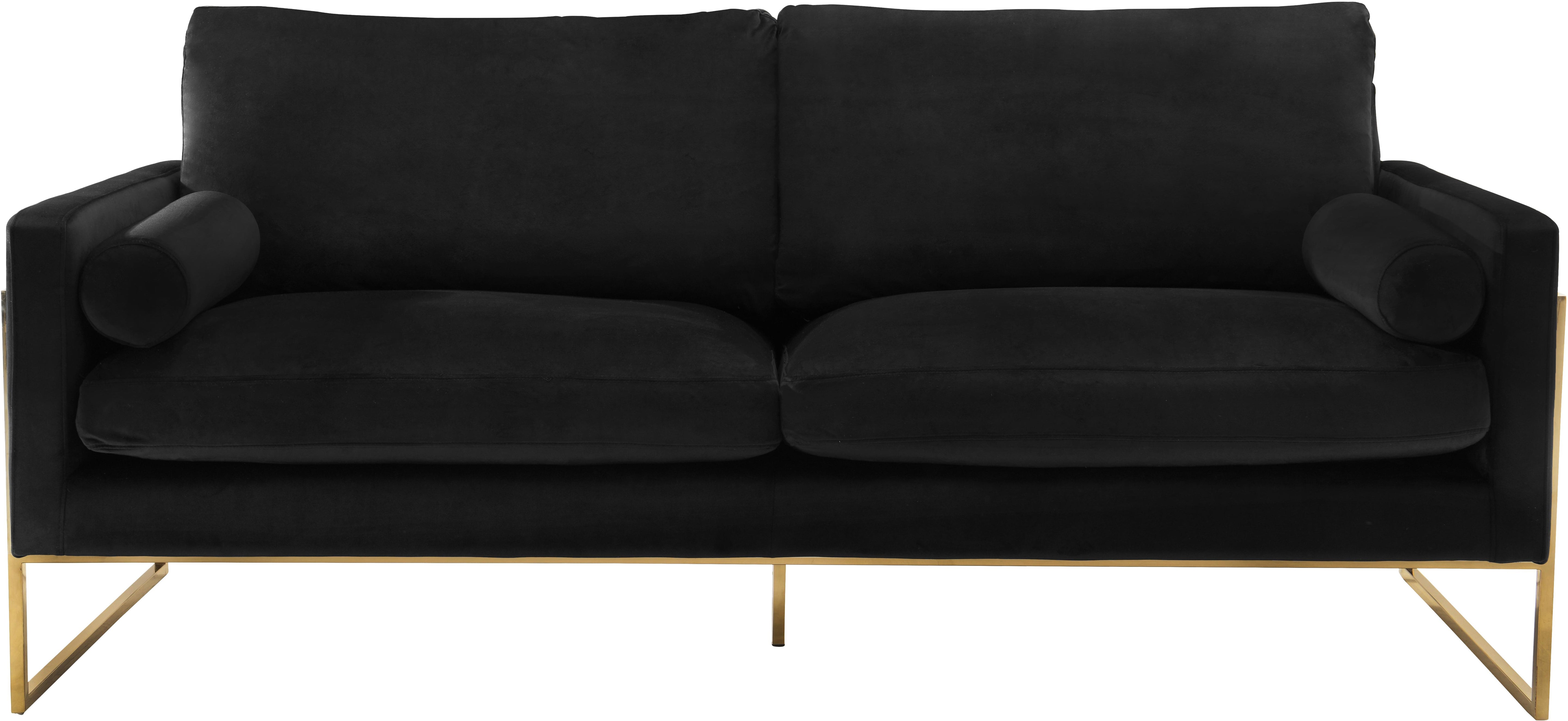 Mila Black Velvet Sofa - Luxury Home Furniture (MI)