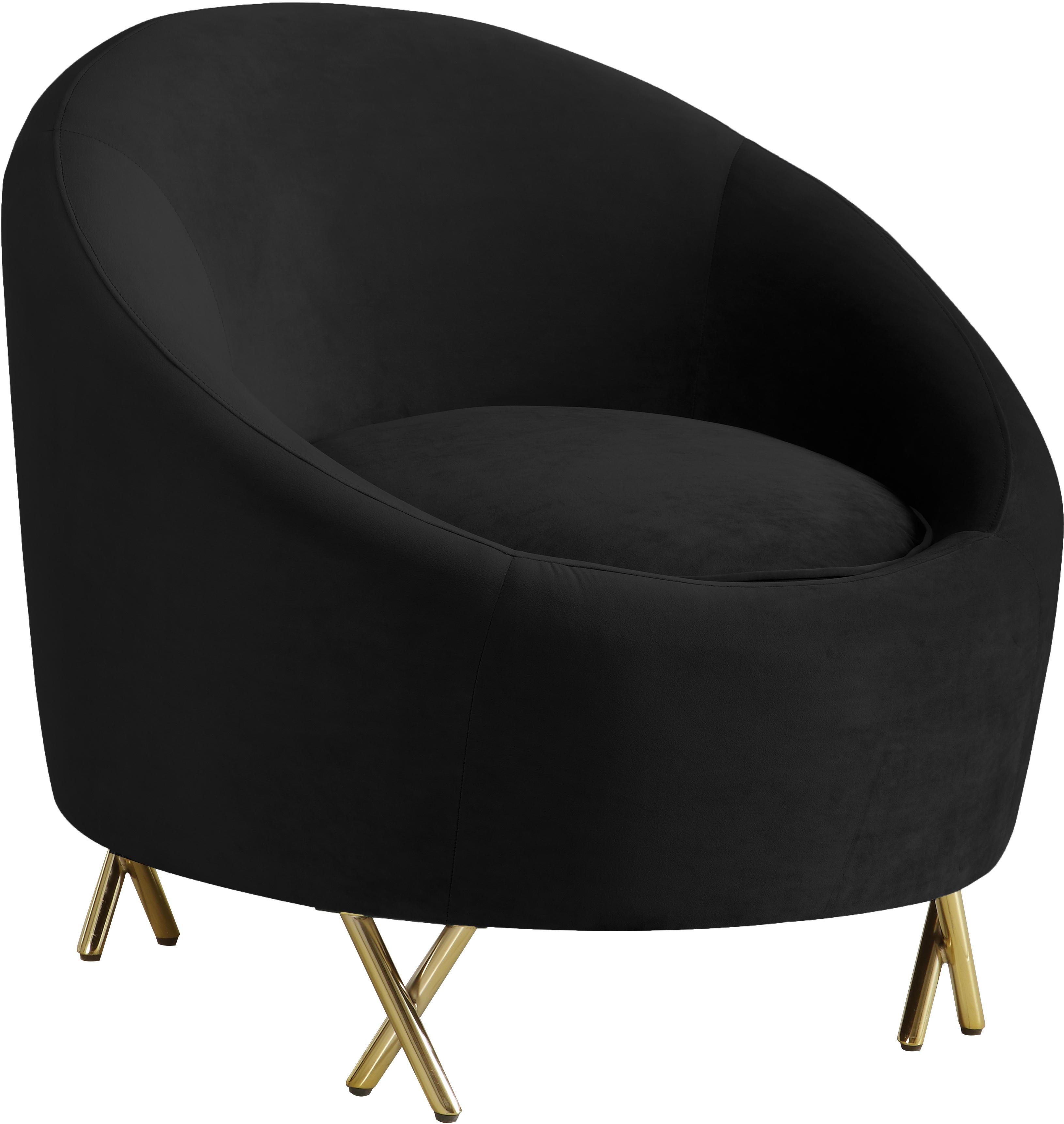 Serpentine Black Velvet Chair - Luxury Home Furniture (MI)