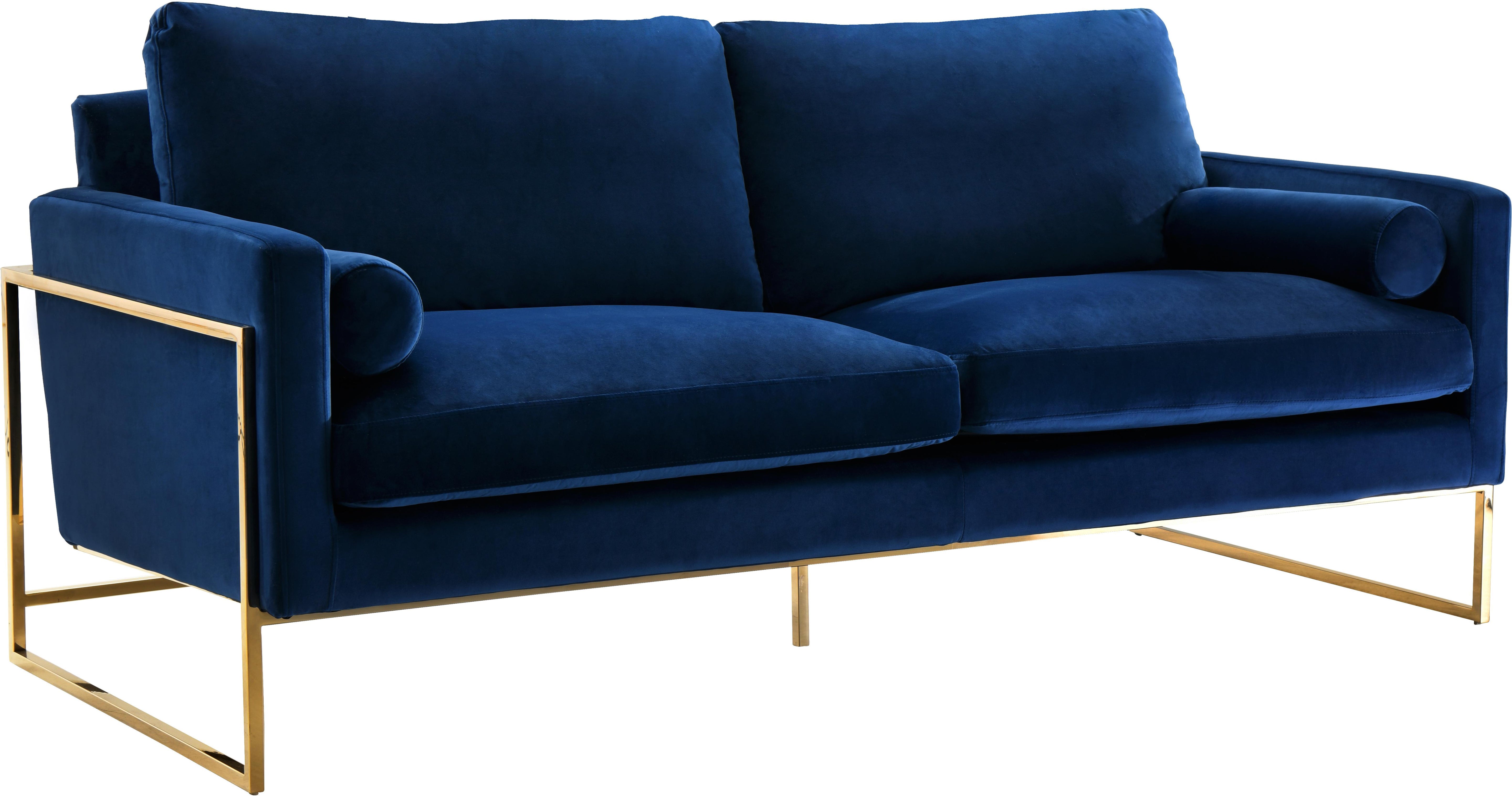 Mila Navy Velvet Sofa - Luxury Home Furniture (MI)