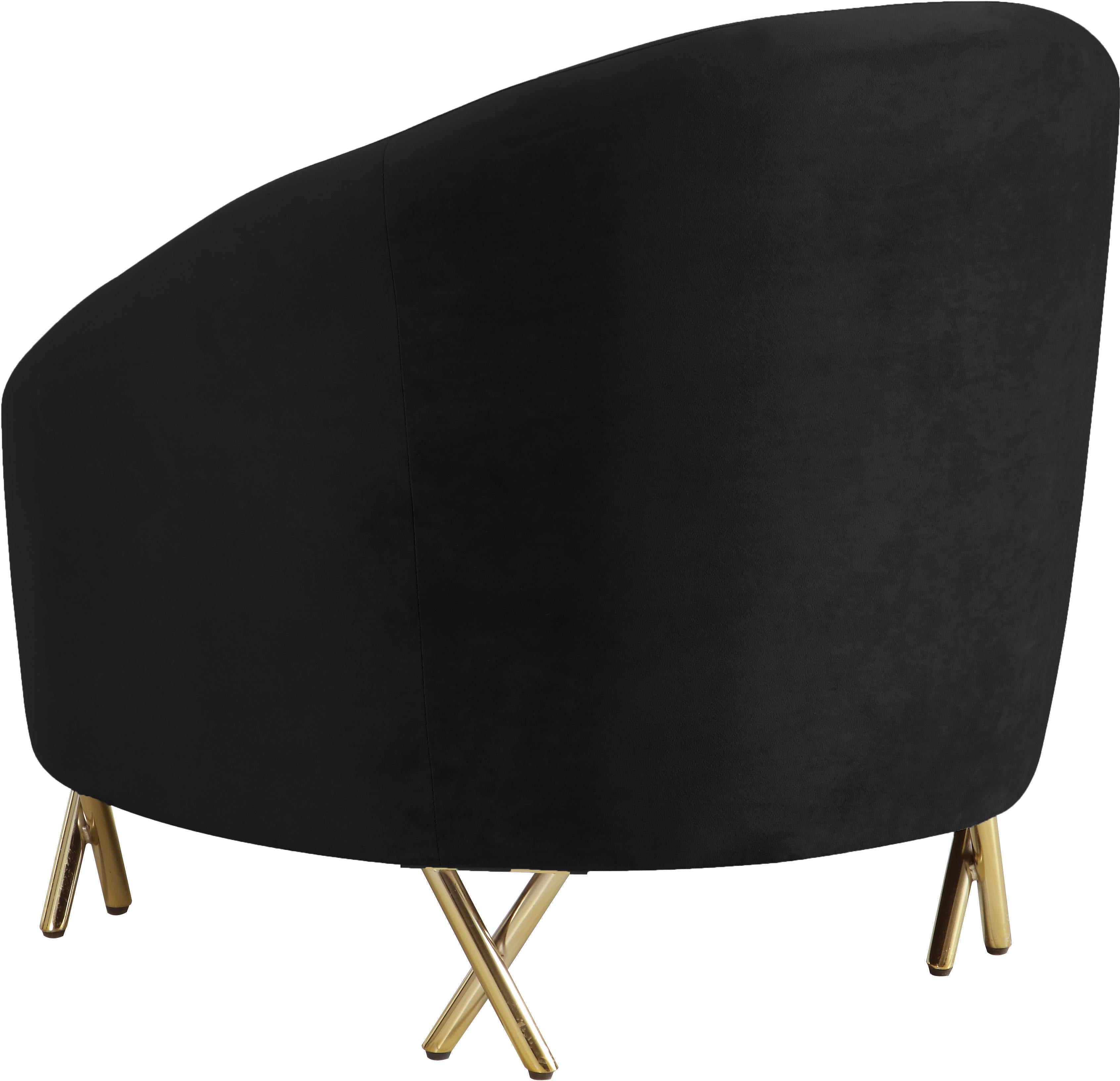 Serpentine Black Velvet Chair - Luxury Home Furniture (MI)