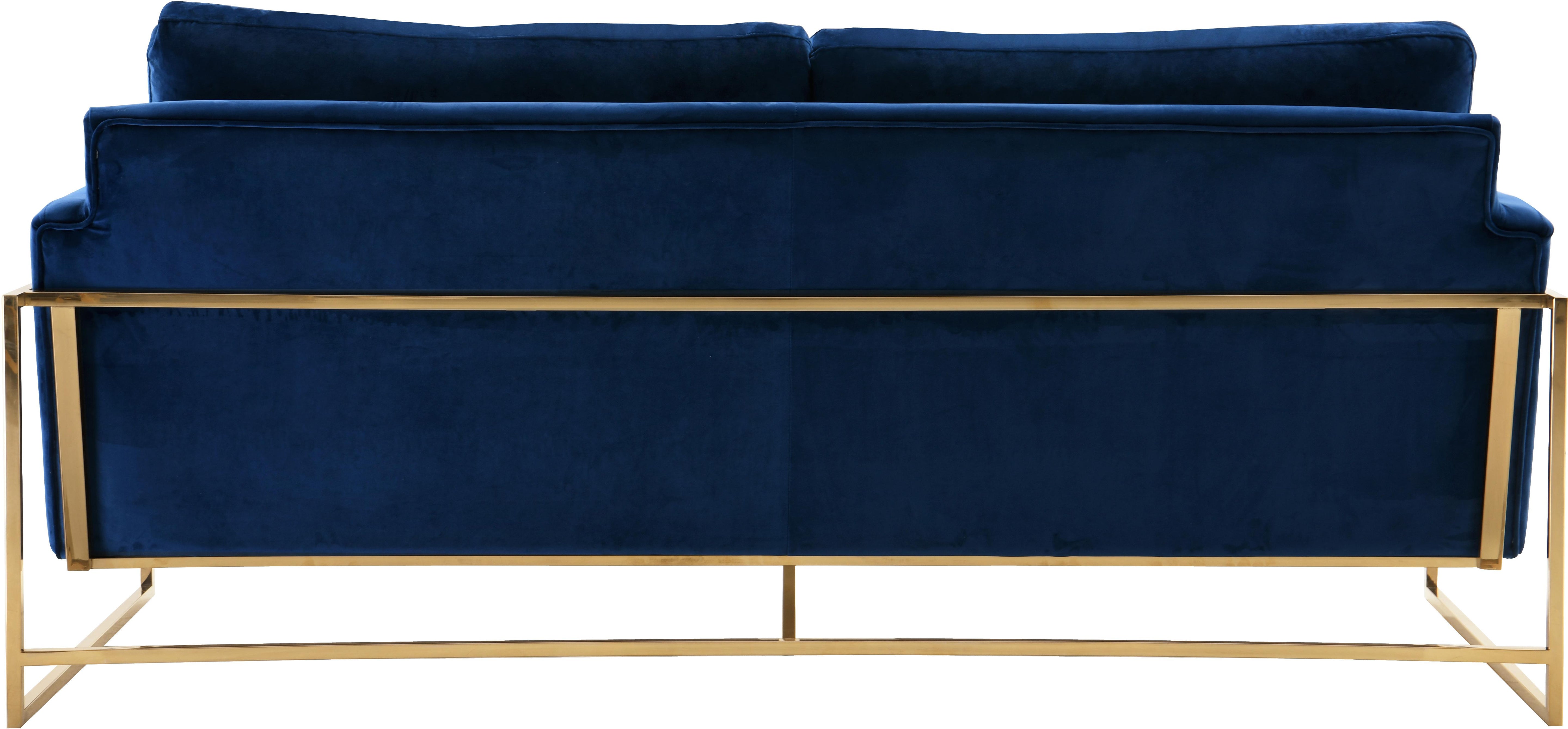 Mila Navy Velvet Sofa - Luxury Home Furniture (MI)