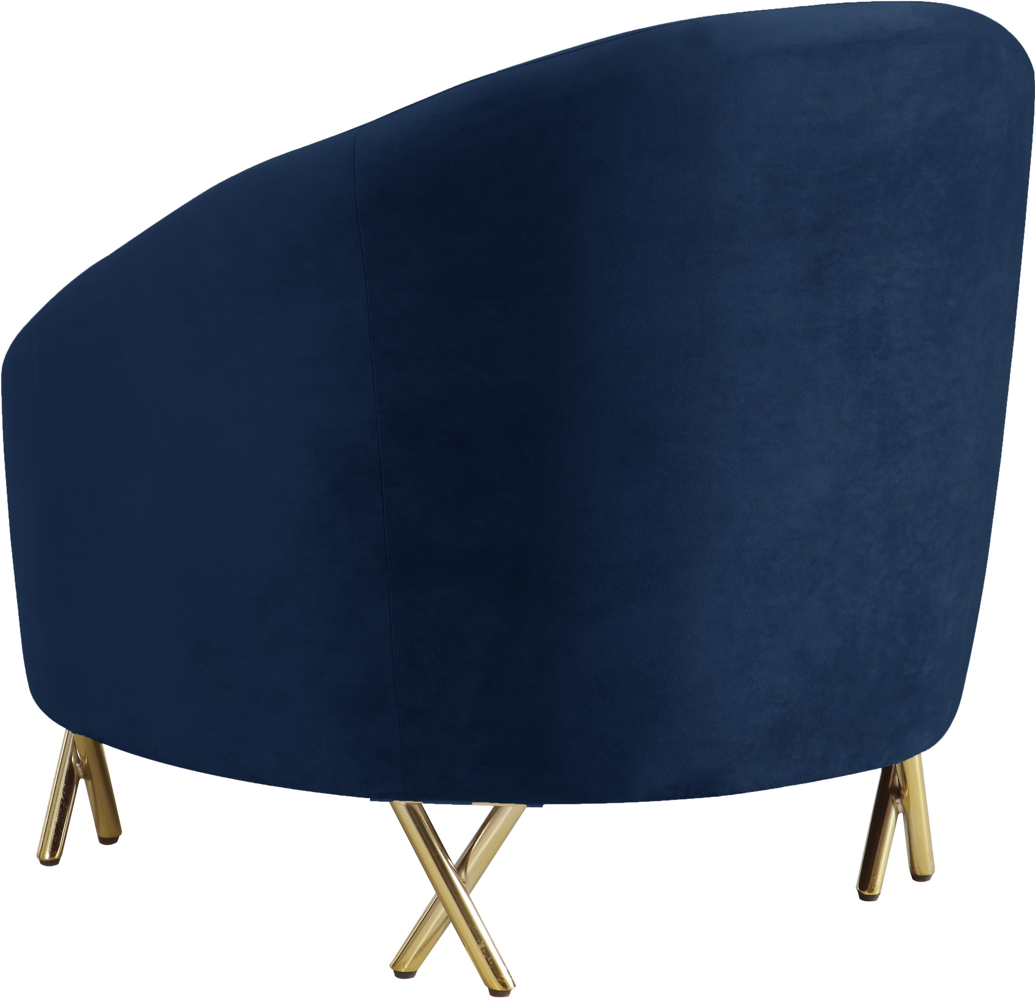 Serpentine Navy Velvet Chair - Luxury Home Furniture (MI)