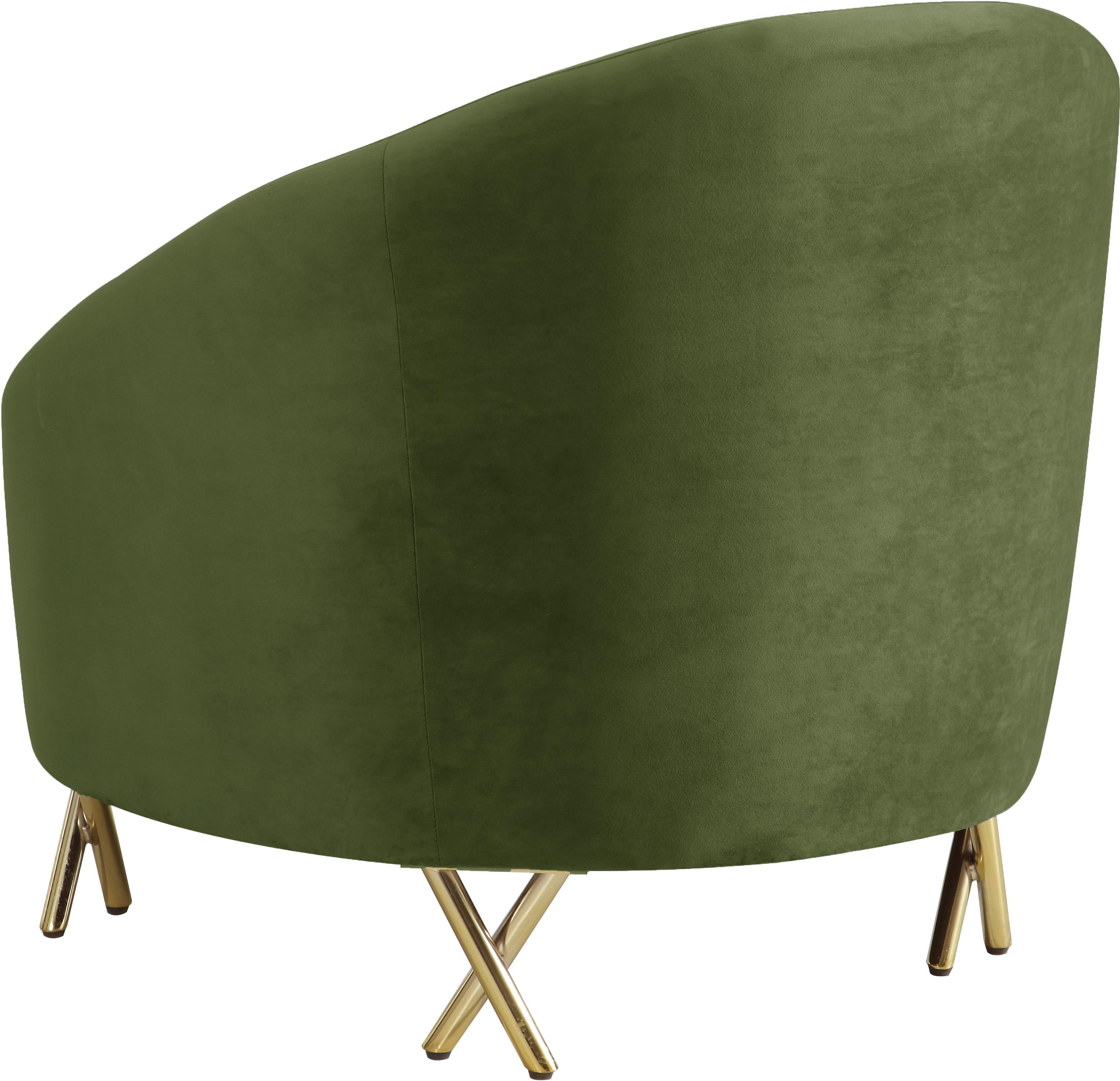 Serpentine Olive Velvet Chair - Luxury Home Furniture (MI)