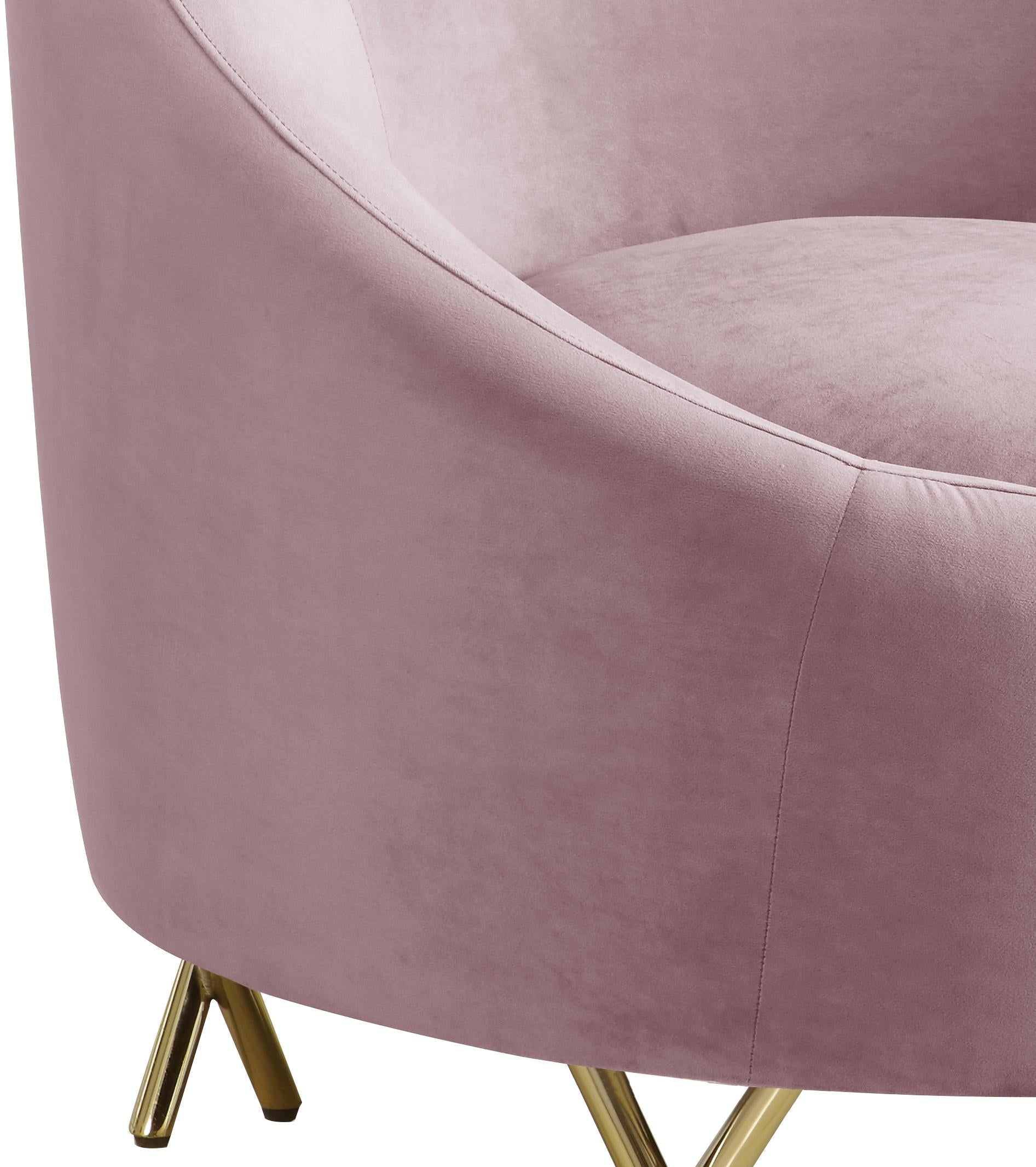 Serpentine Pink Velvet Chair - Luxury Home Furniture (MI)