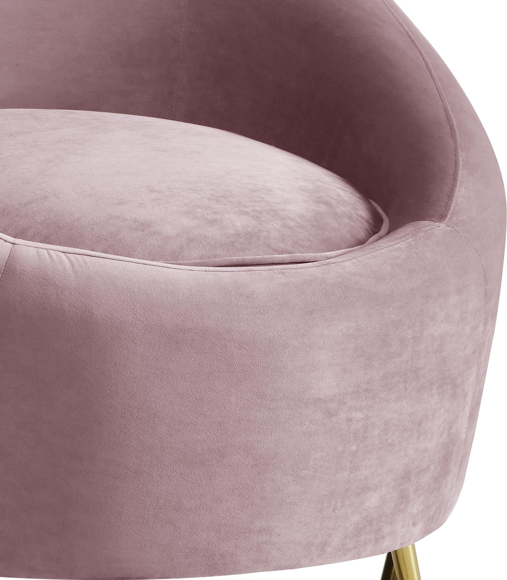 Serpentine Pink Velvet Chair - Luxury Home Furniture (MI)