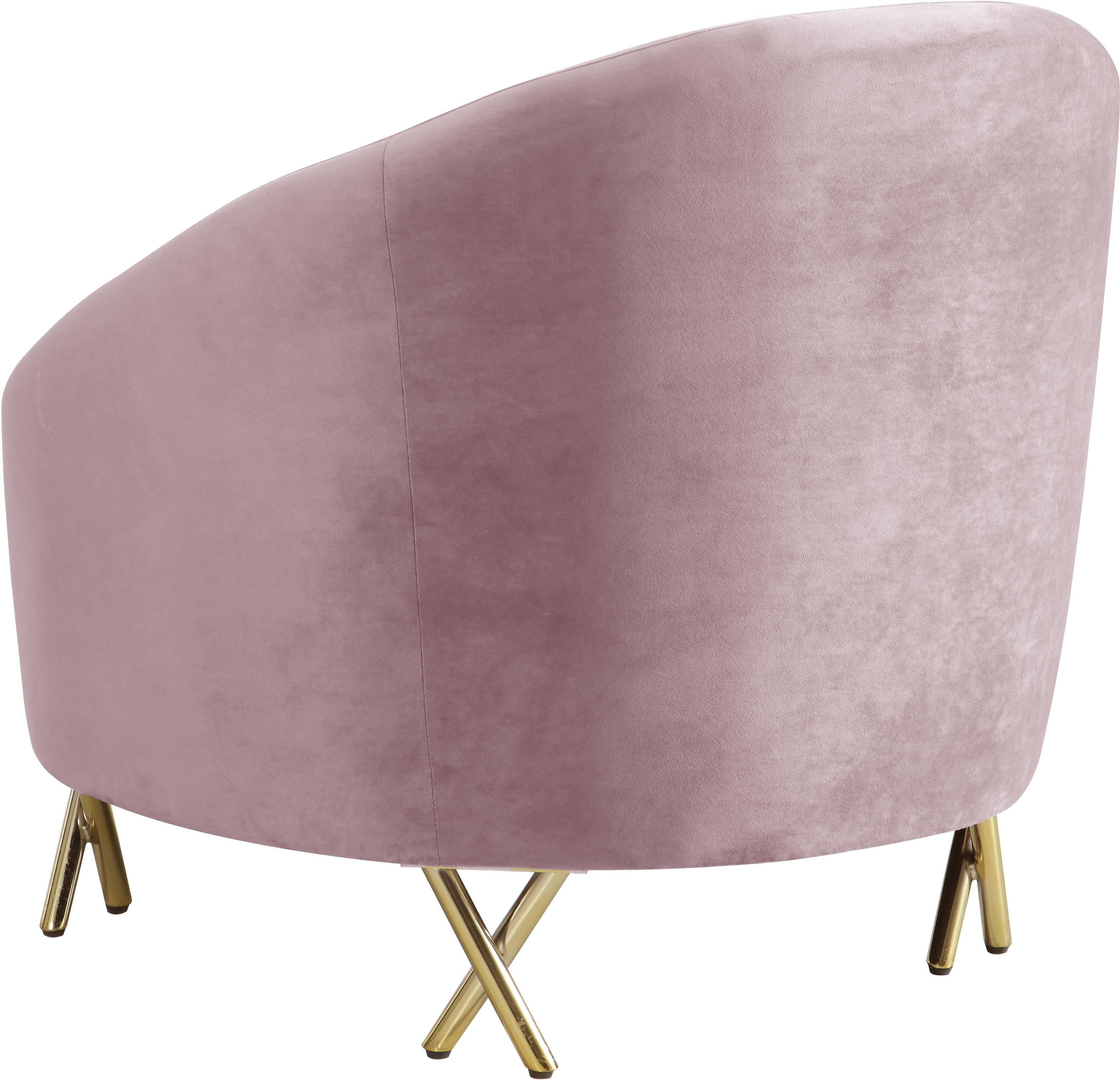 Serpentine Pink Velvet Chair - Luxury Home Furniture (MI)