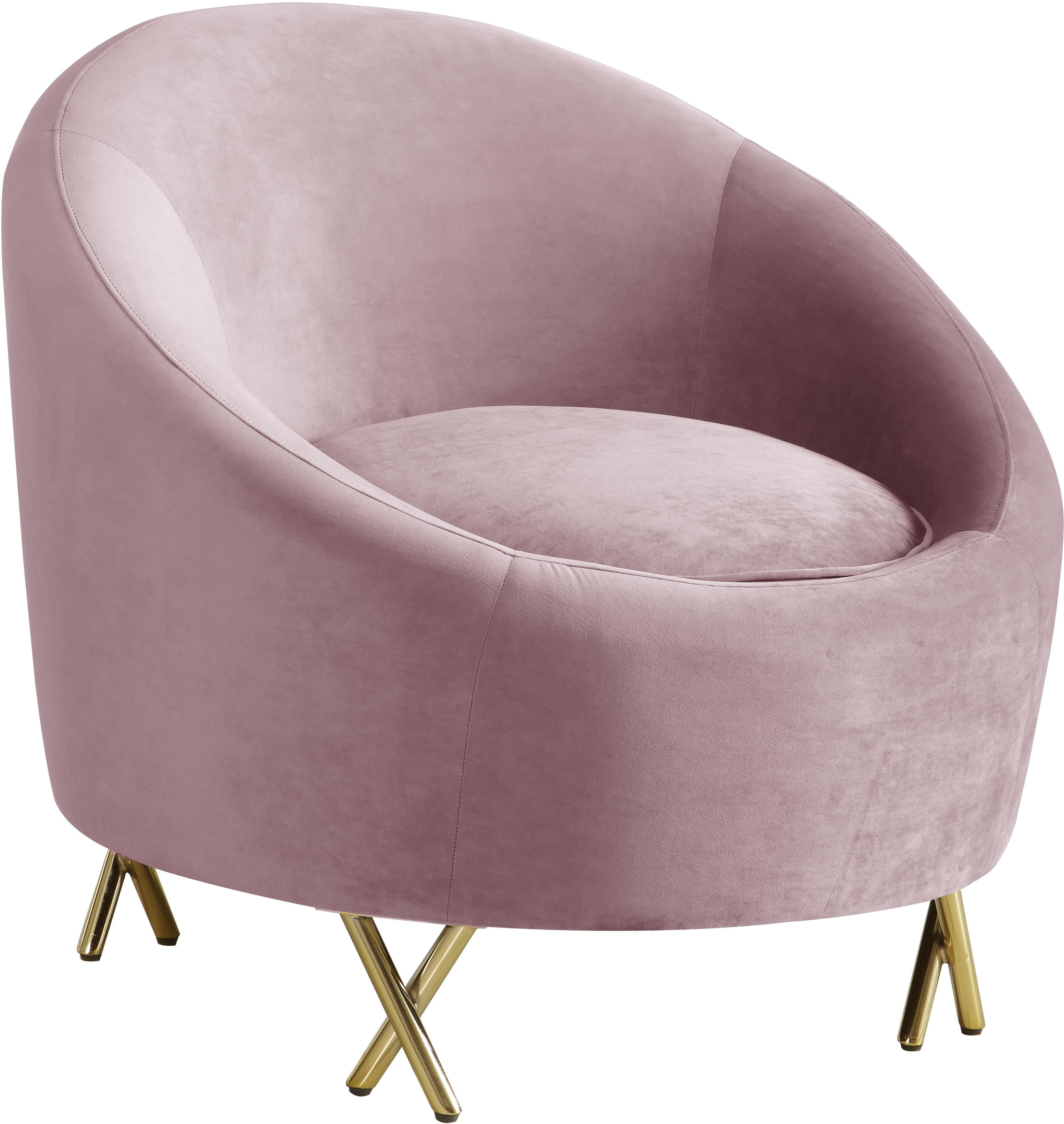 Serpentine Pink Velvet Chair - Luxury Home Furniture (MI)