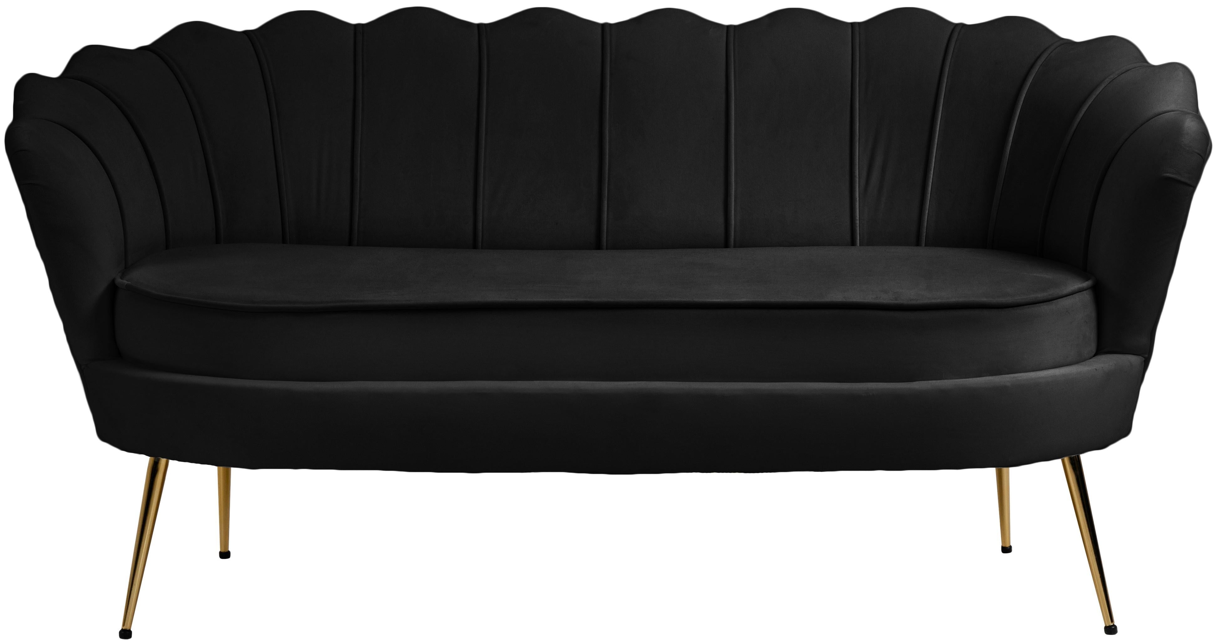 Gardenia Black Velvet Loveseat - Luxury Home Furniture (MI)
