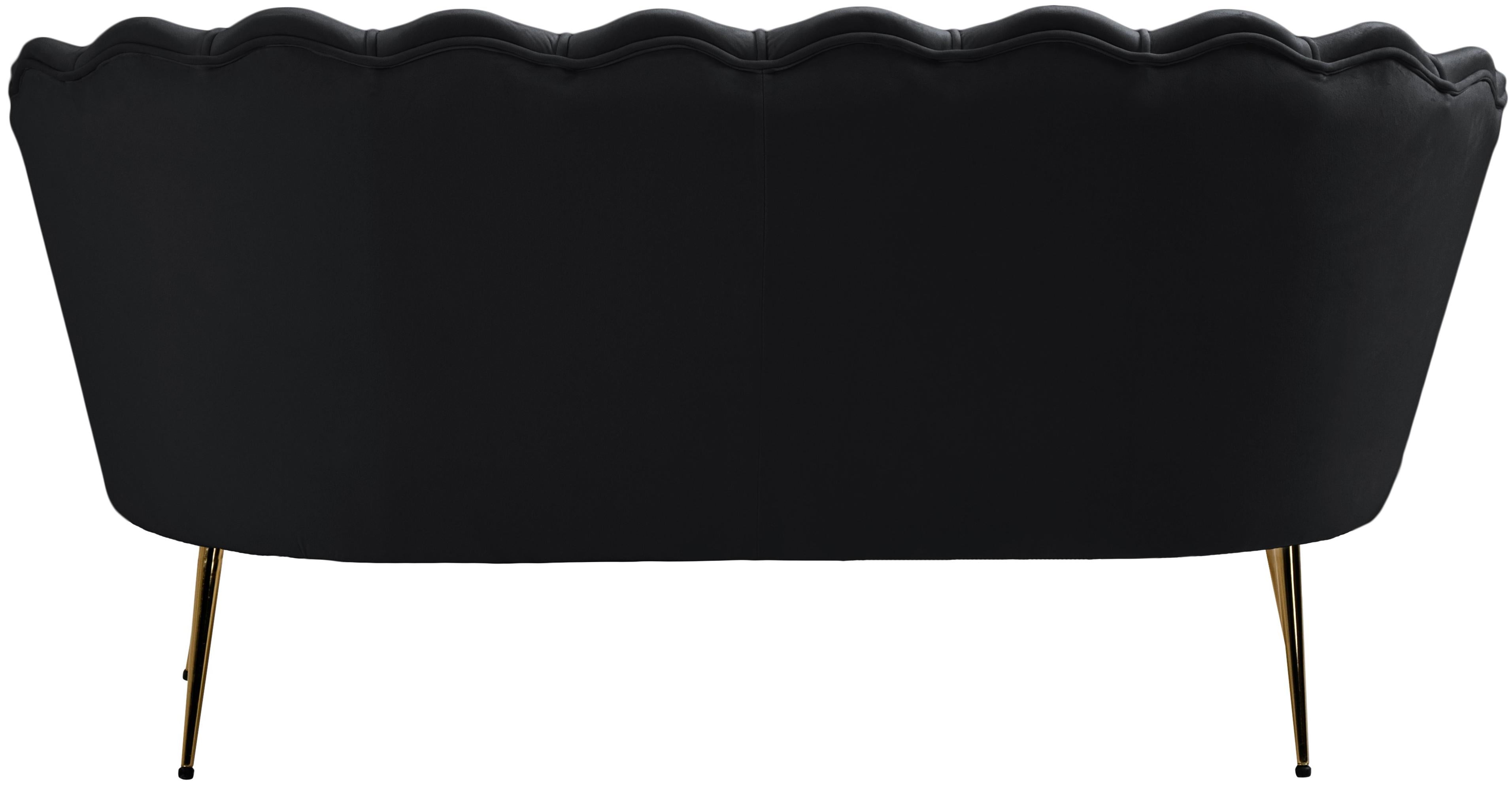 Gardenia Black Velvet Loveseat - Luxury Home Furniture (MI)