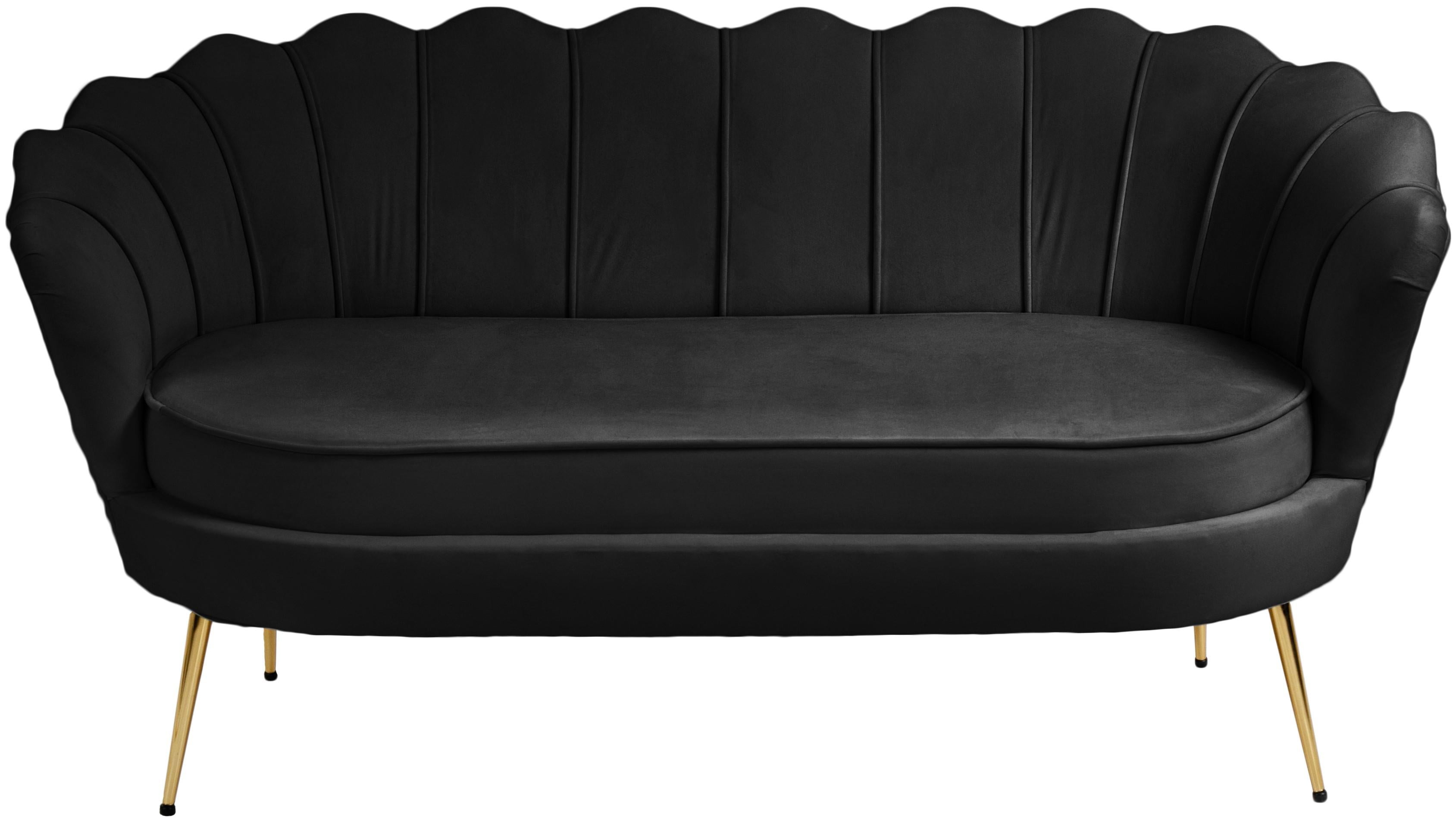Gardenia Black Velvet Loveseat - Luxury Home Furniture (MI)