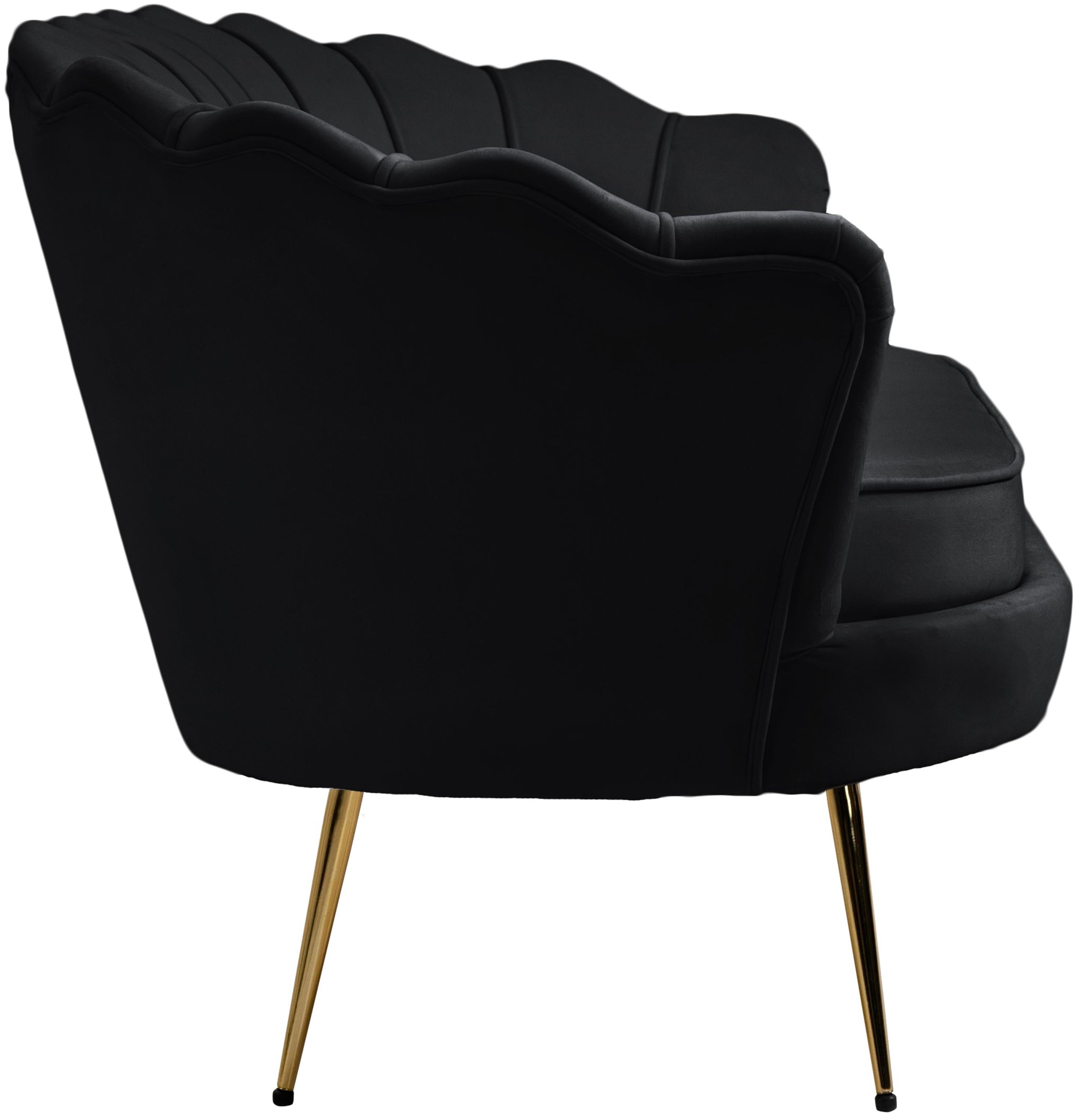 Gardenia Black Velvet Loveseat - Luxury Home Furniture (MI)