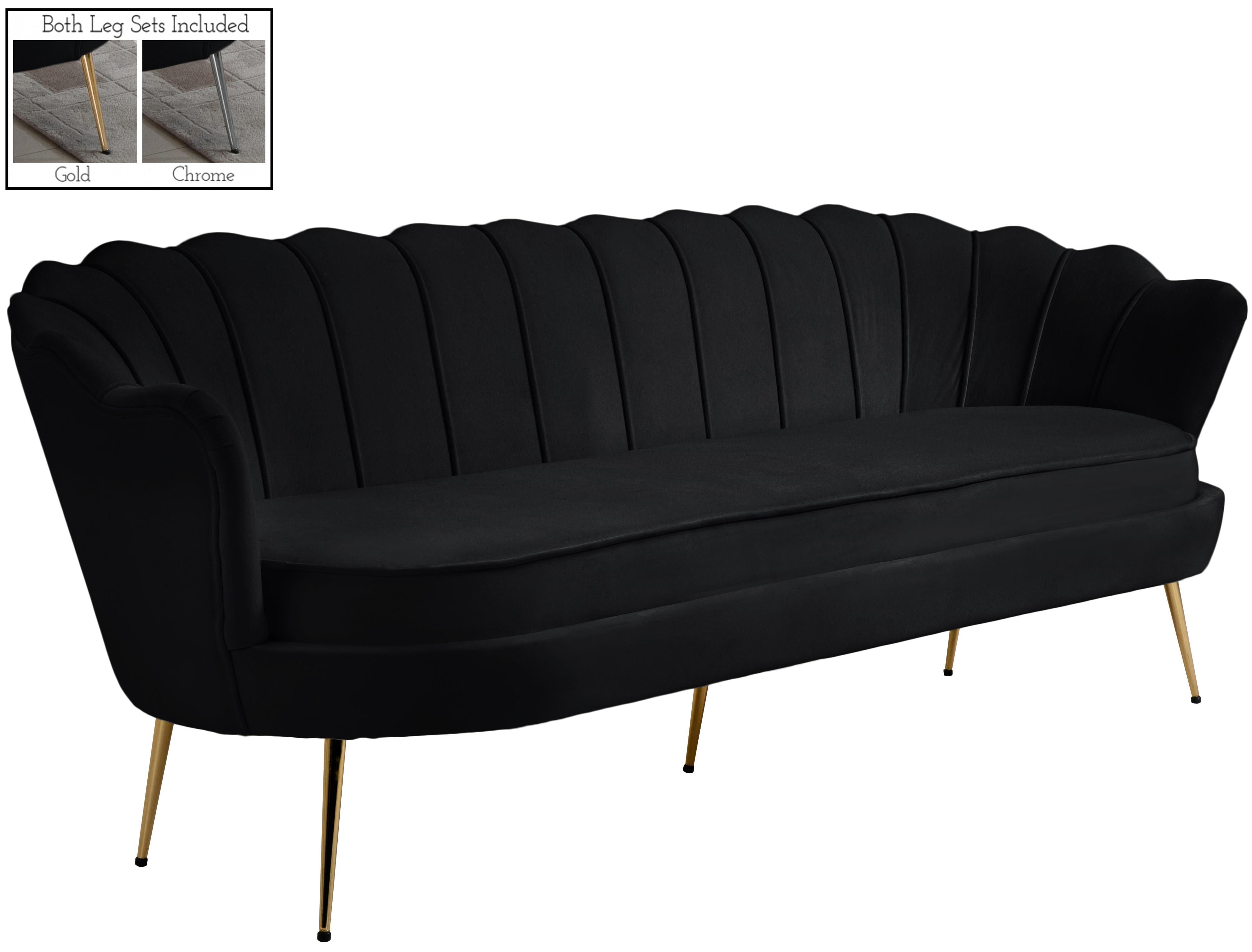 Gardenia Black Velvet Sofa - Luxury Home Furniture (MI)