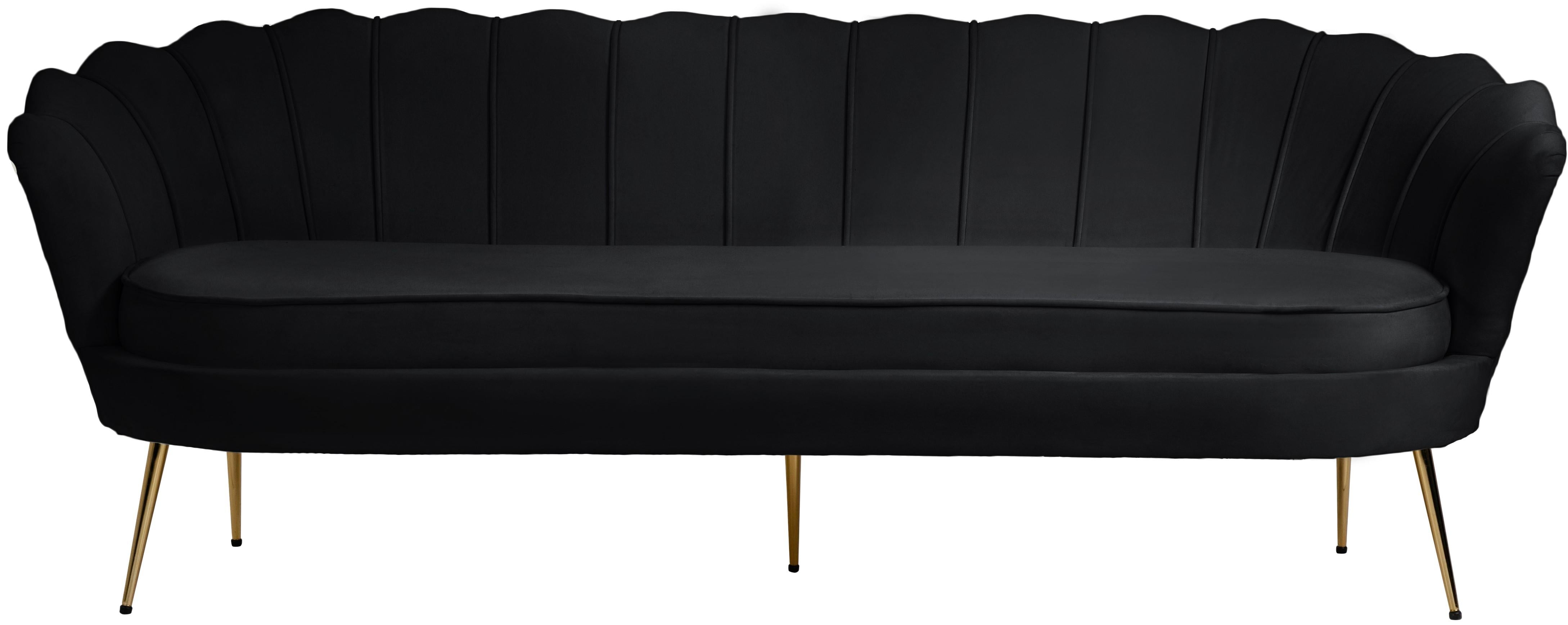 Gardenia Black Velvet Sofa - Luxury Home Furniture (MI)