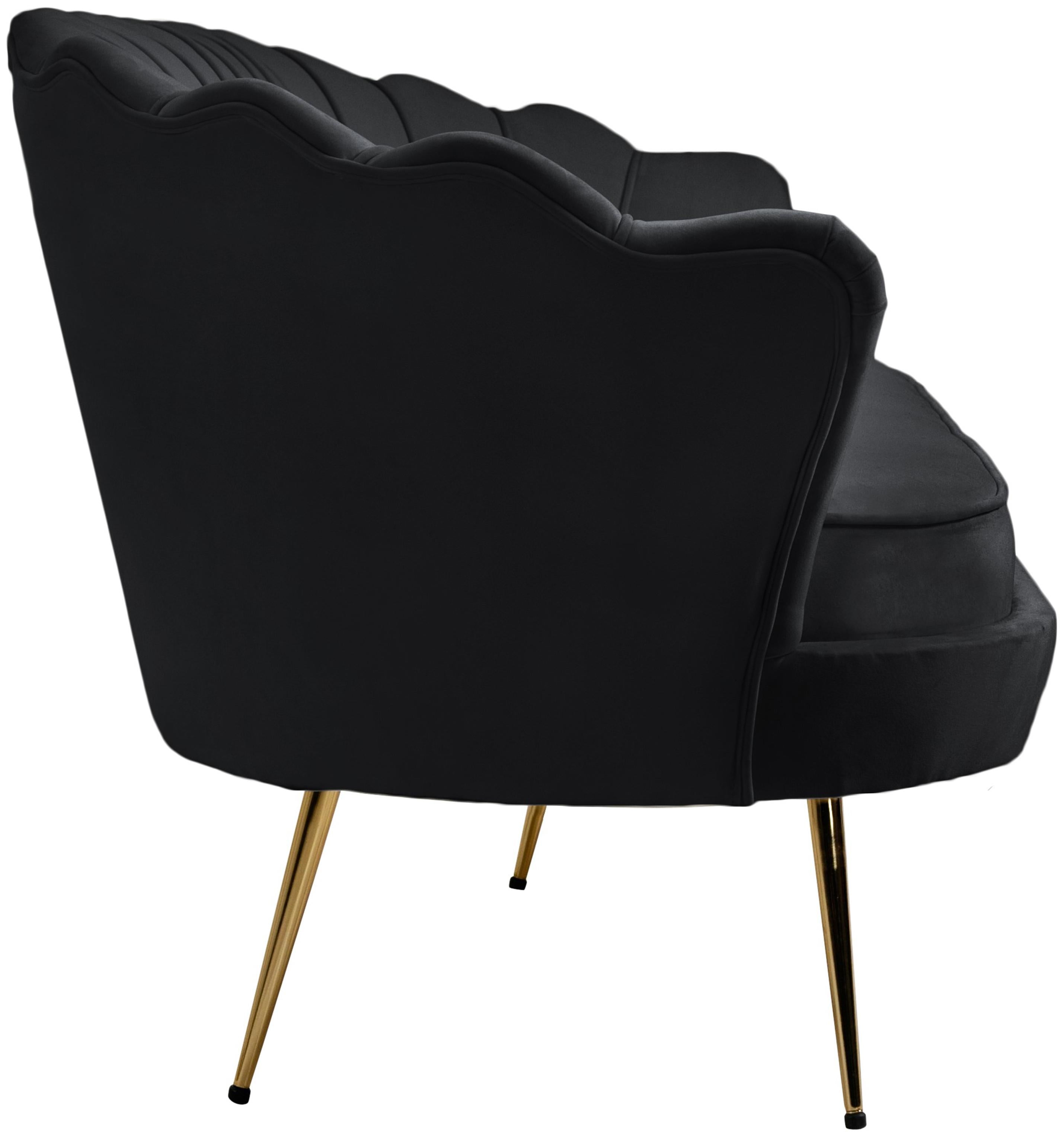 Gardenia Black Velvet Sofa - Luxury Home Furniture (MI)