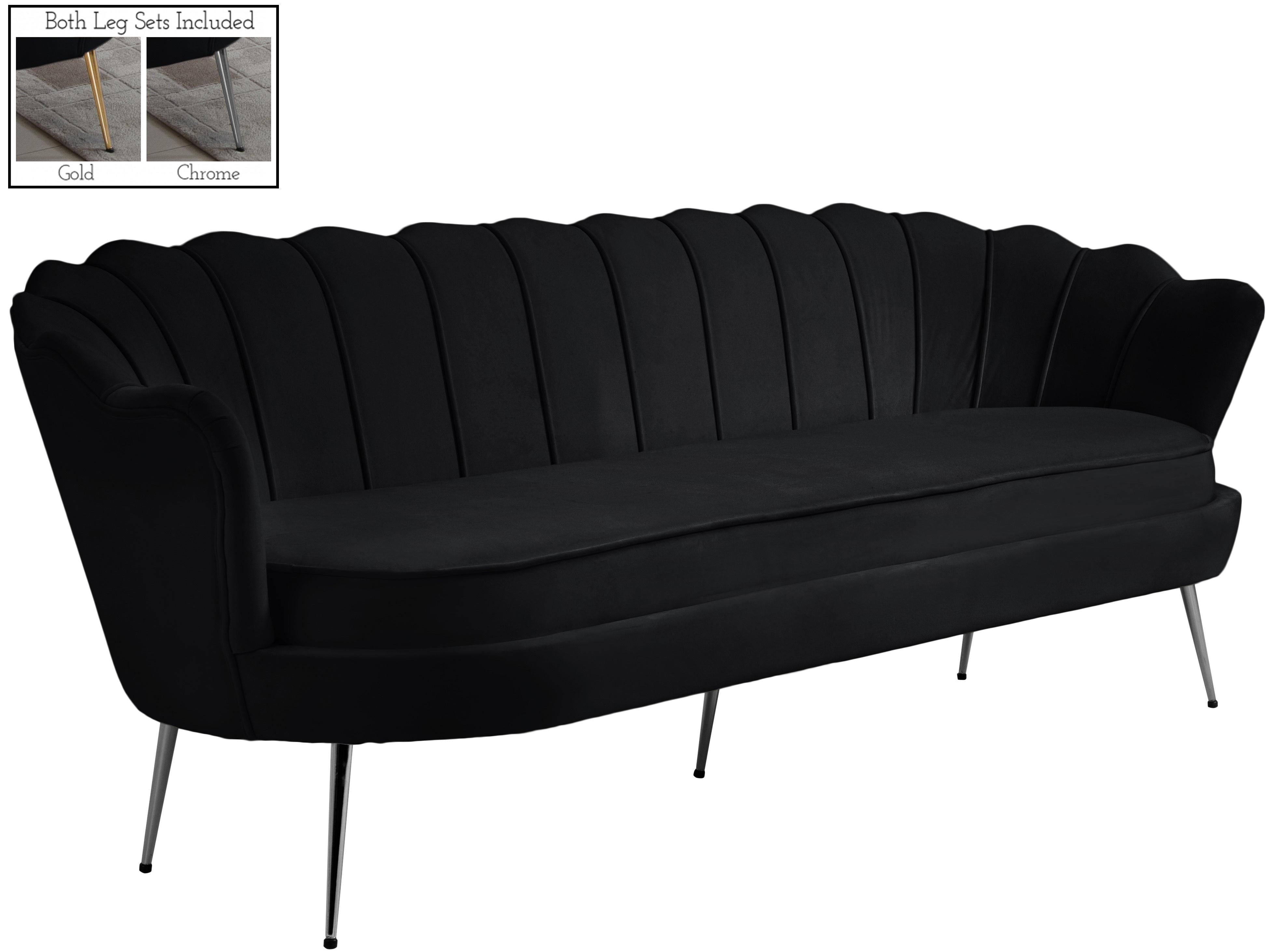 Gardenia Black Velvet Sofa - Luxury Home Furniture (MI)