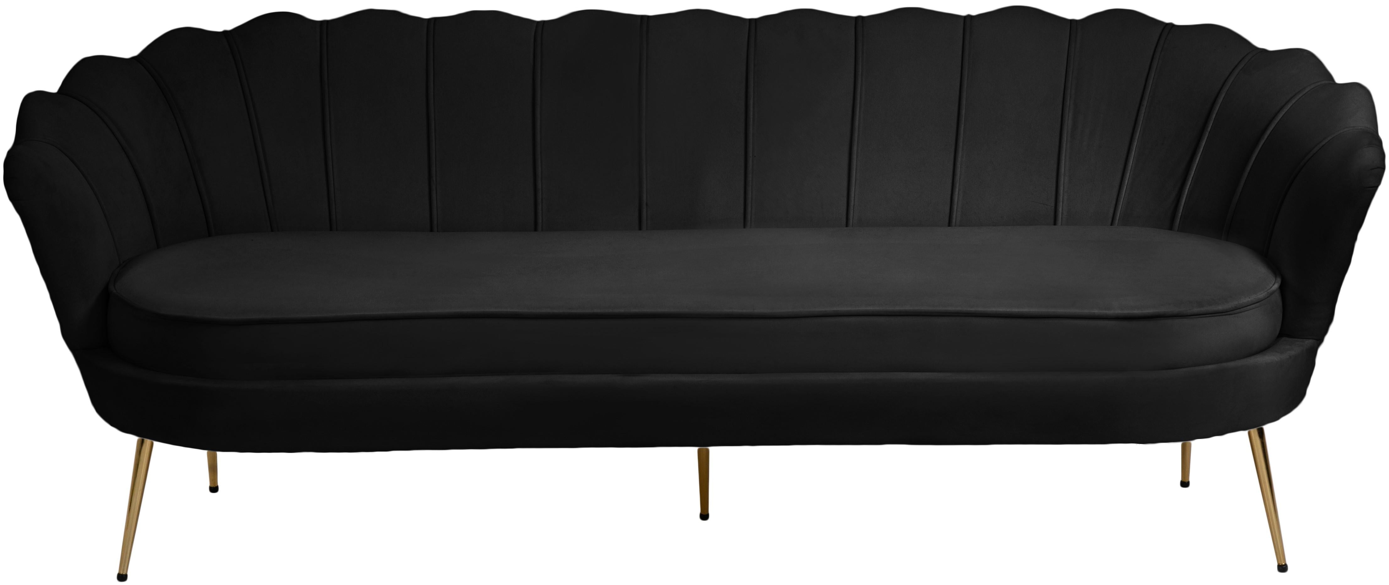 Gardenia Black Velvet Sofa - Luxury Home Furniture (MI)