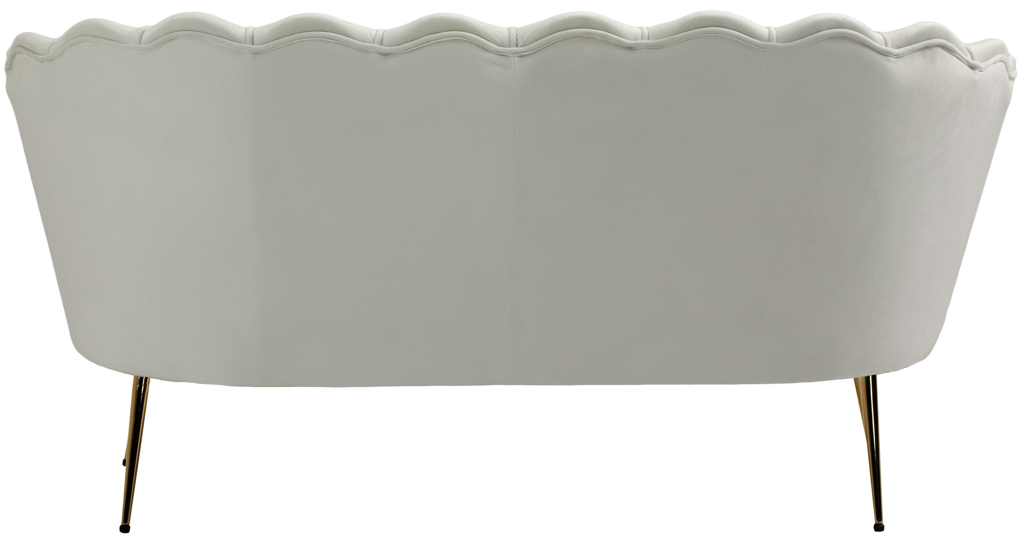Gardenia Cream Velvet Loveseat - Luxury Home Furniture (MI)