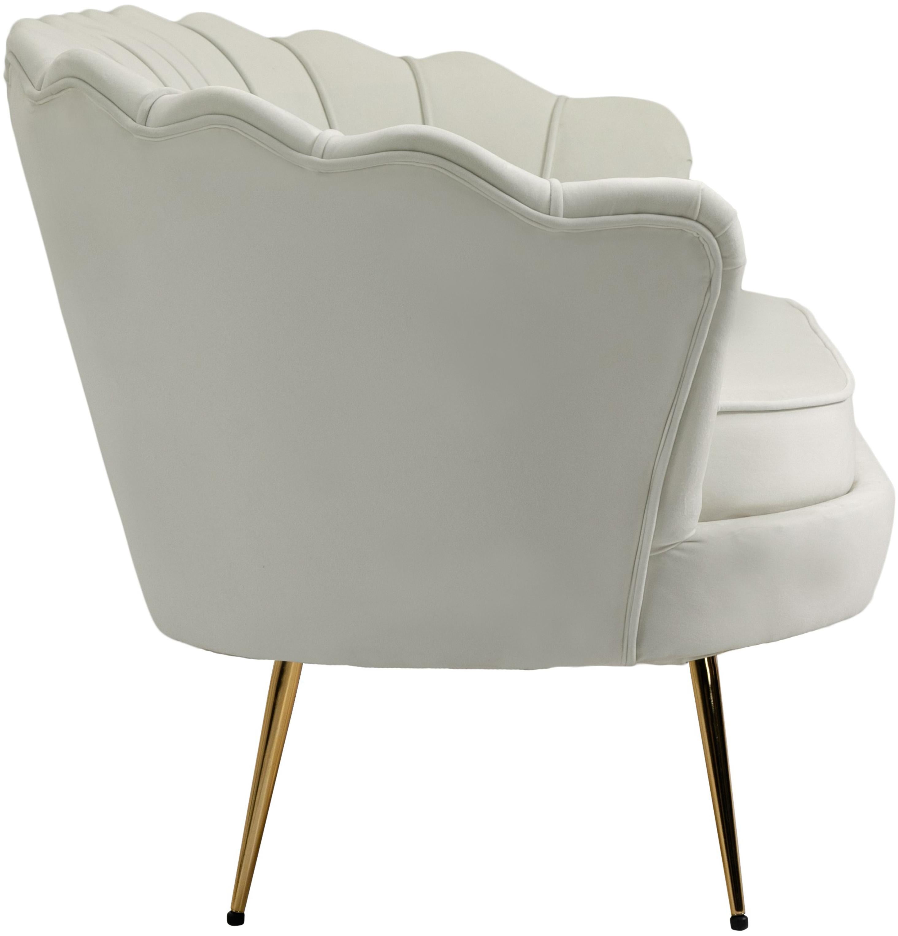 Gardenia Cream Velvet Loveseat - Luxury Home Furniture (MI)