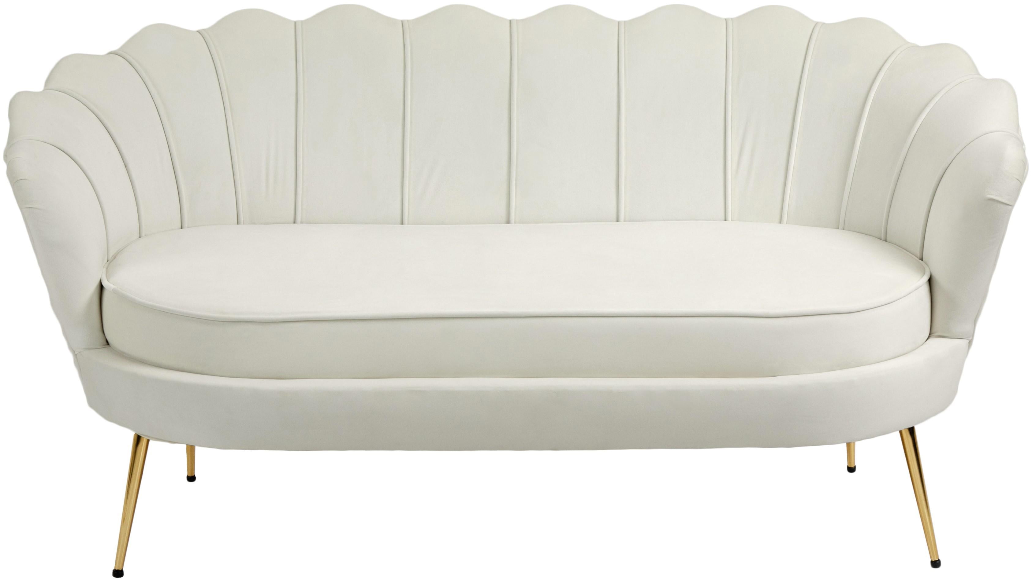 Gardenia Cream Velvet Loveseat - Luxury Home Furniture (MI)