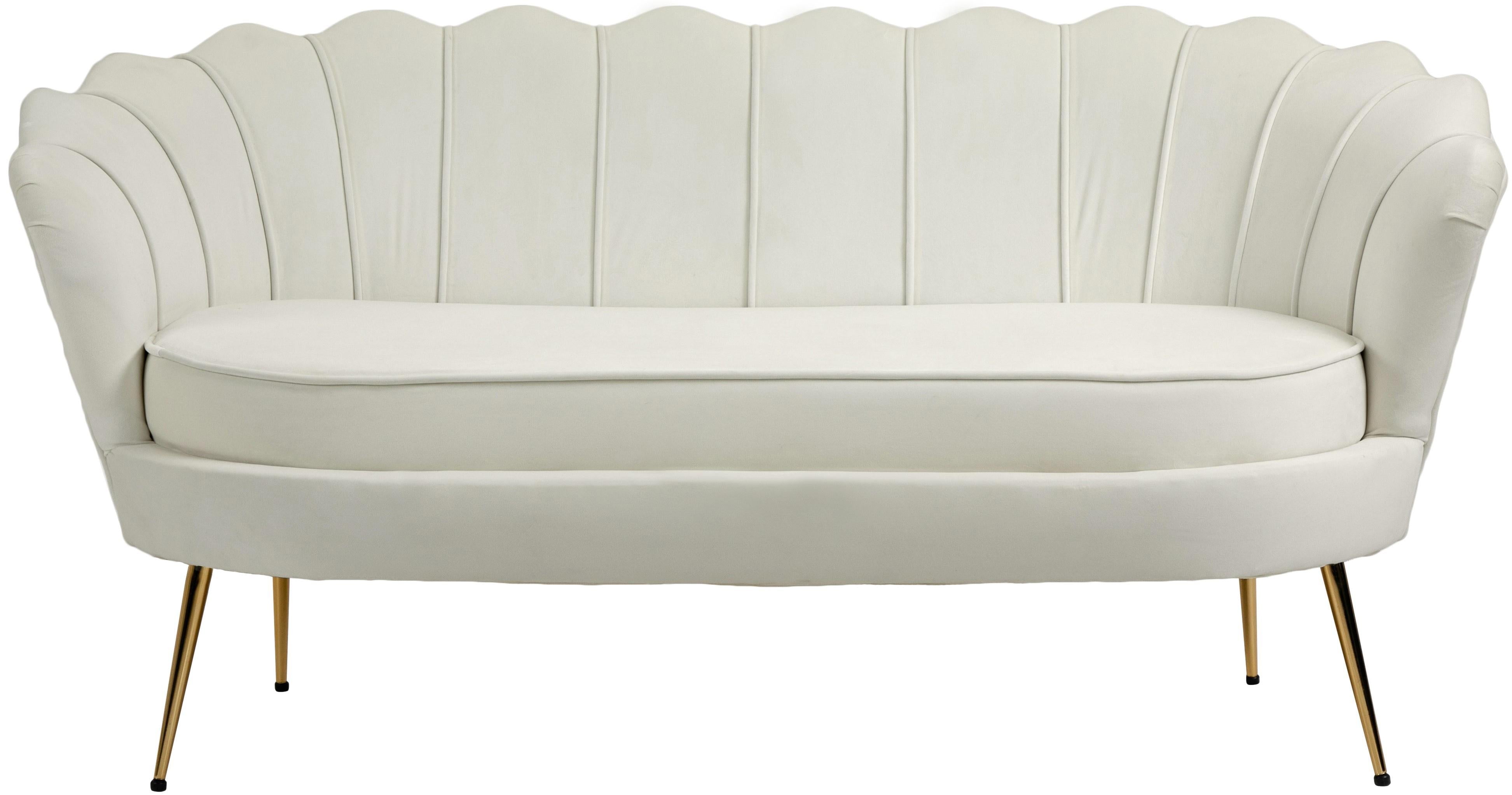 Gardenia Cream Velvet Loveseat - Luxury Home Furniture (MI)