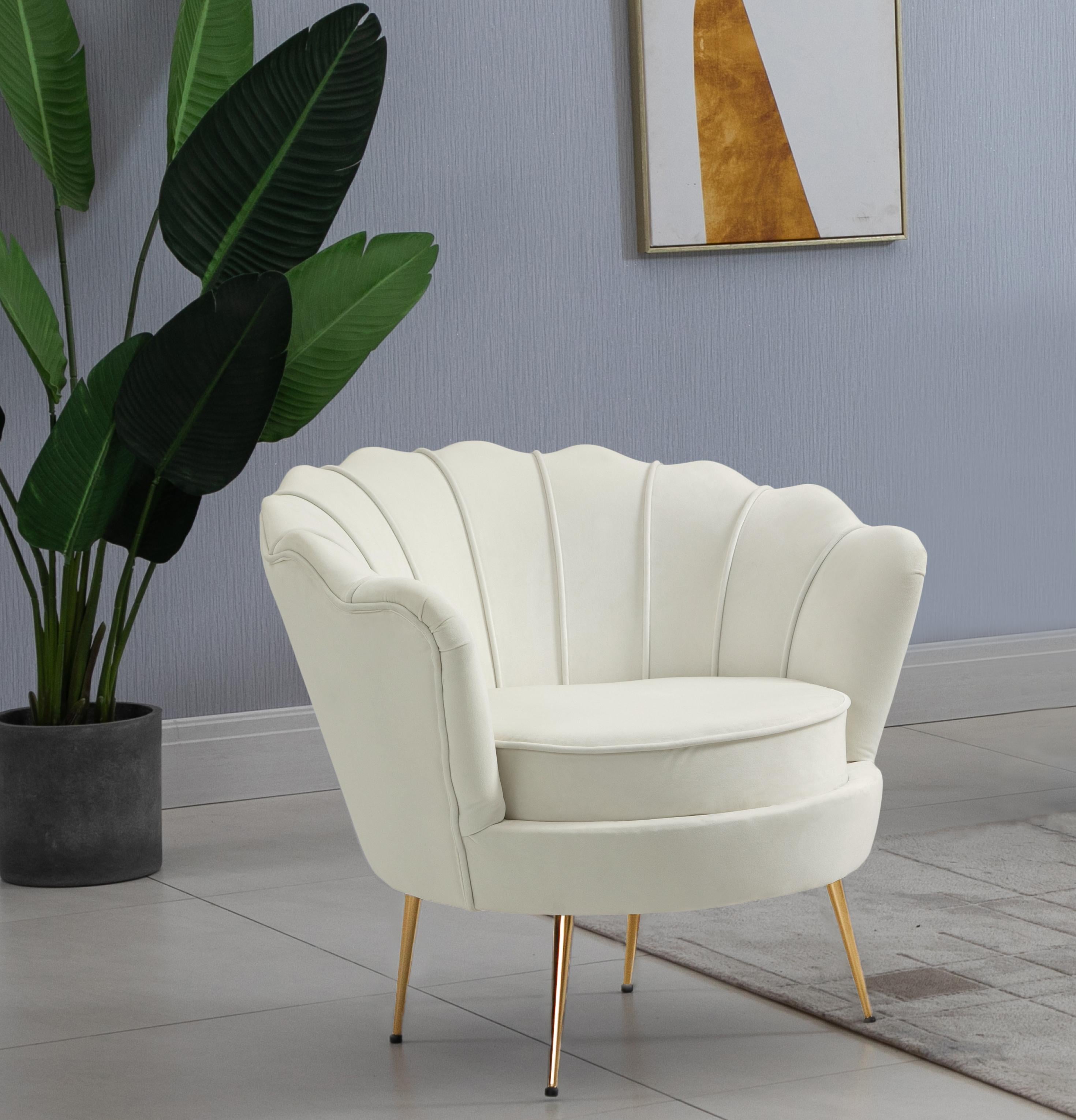 Gardenia Cream Velvet Chair - Luxury Home Furniture (MI)
