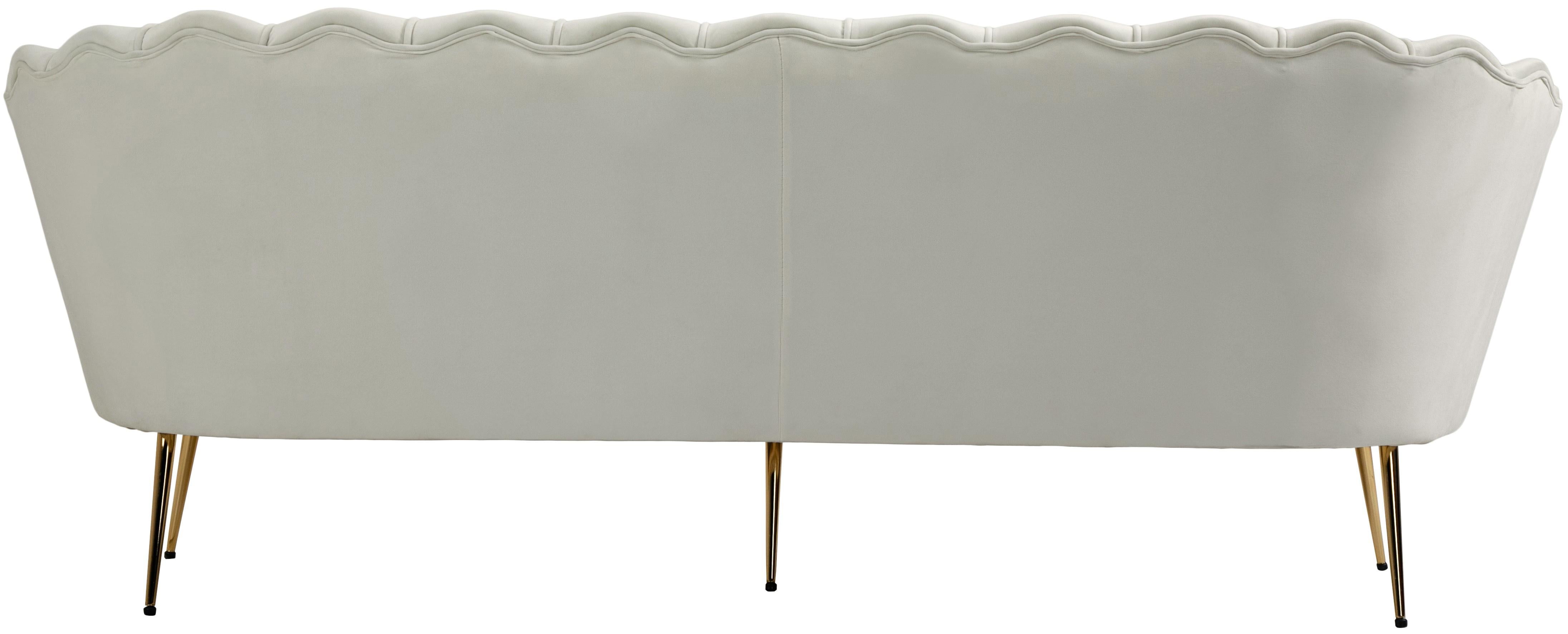Gardenia Cream Velvet Sofa - Luxury Home Furniture (MI)