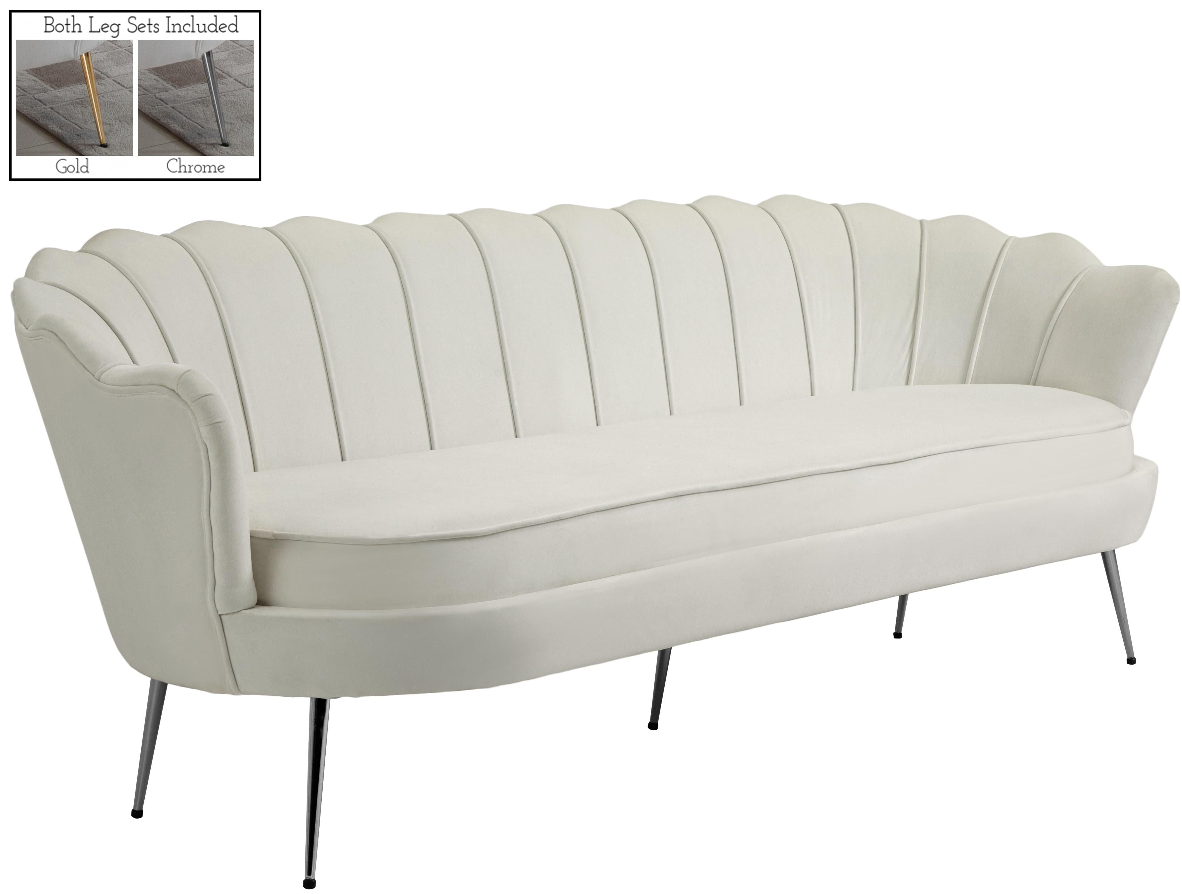 Gardenia Cream Velvet Sofa - Luxury Home Furniture (MI)