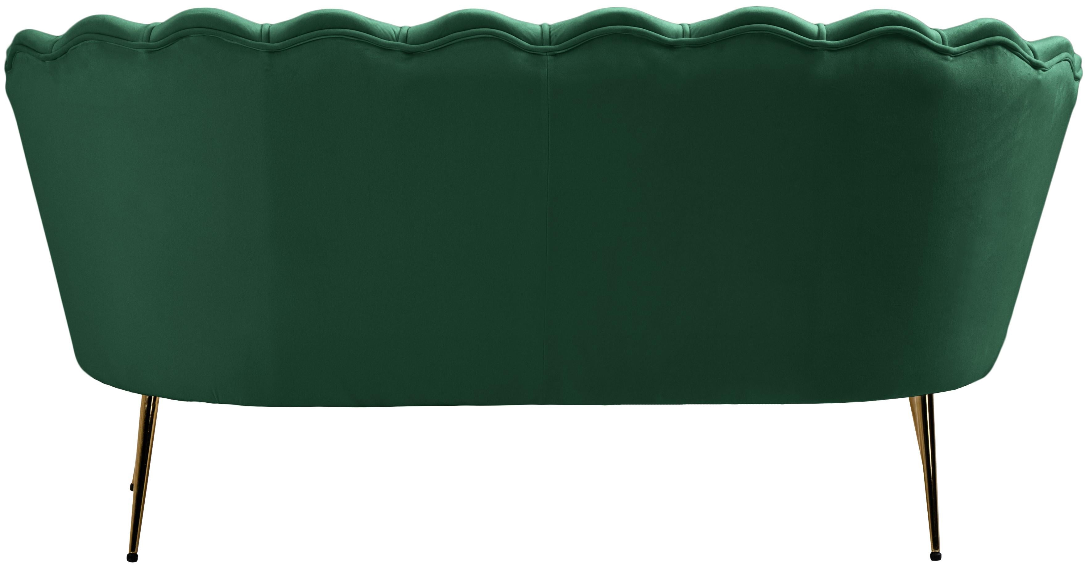 Gardenia Green Velvet Loveseat - Luxury Home Furniture (MI)