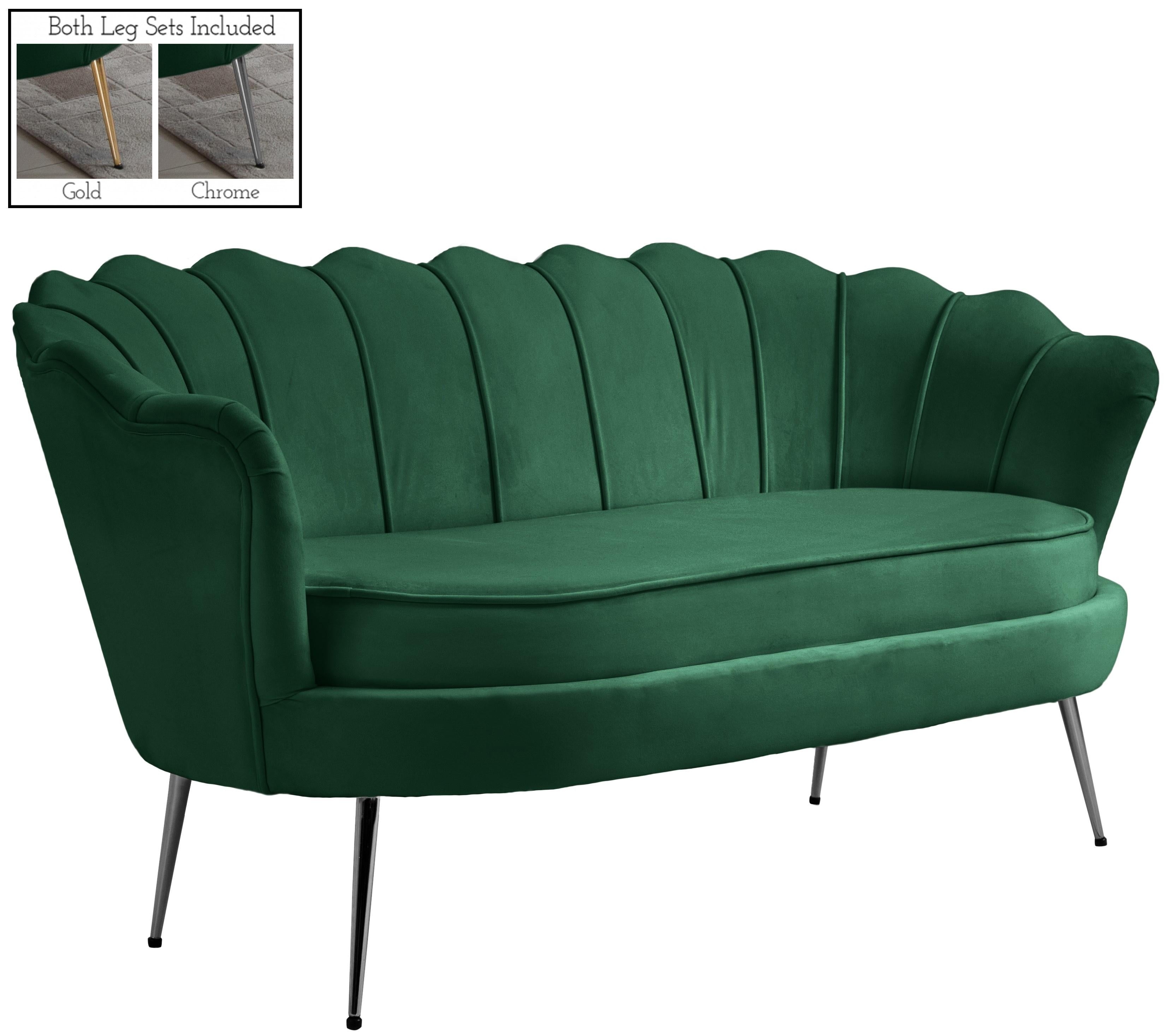 Gardenia Green Velvet Loveseat - Luxury Home Furniture (MI)