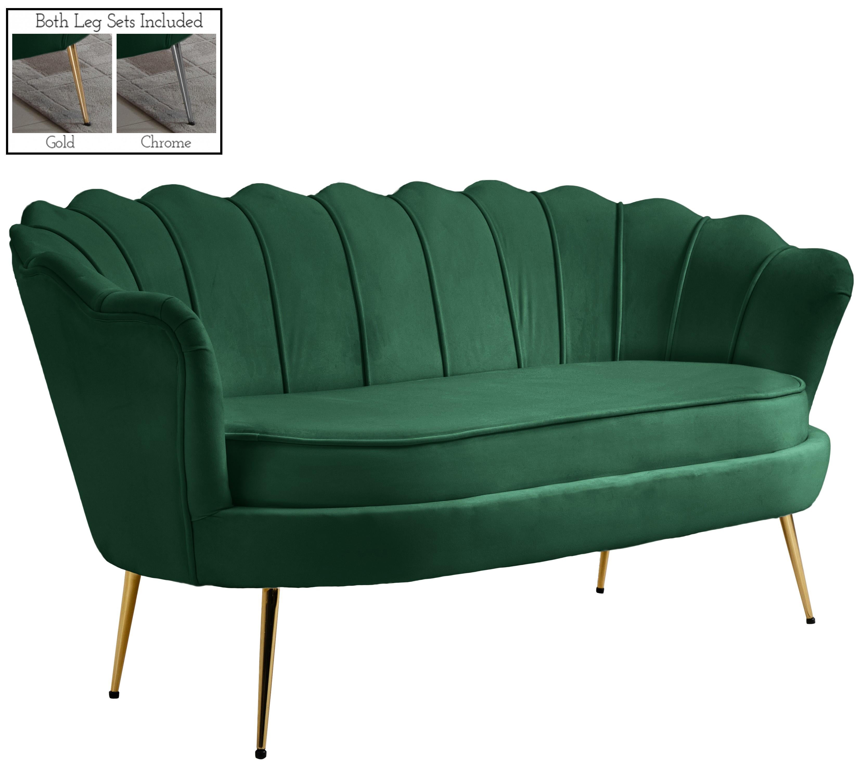 Gardenia Green Velvet Loveseat - Luxury Home Furniture (MI)