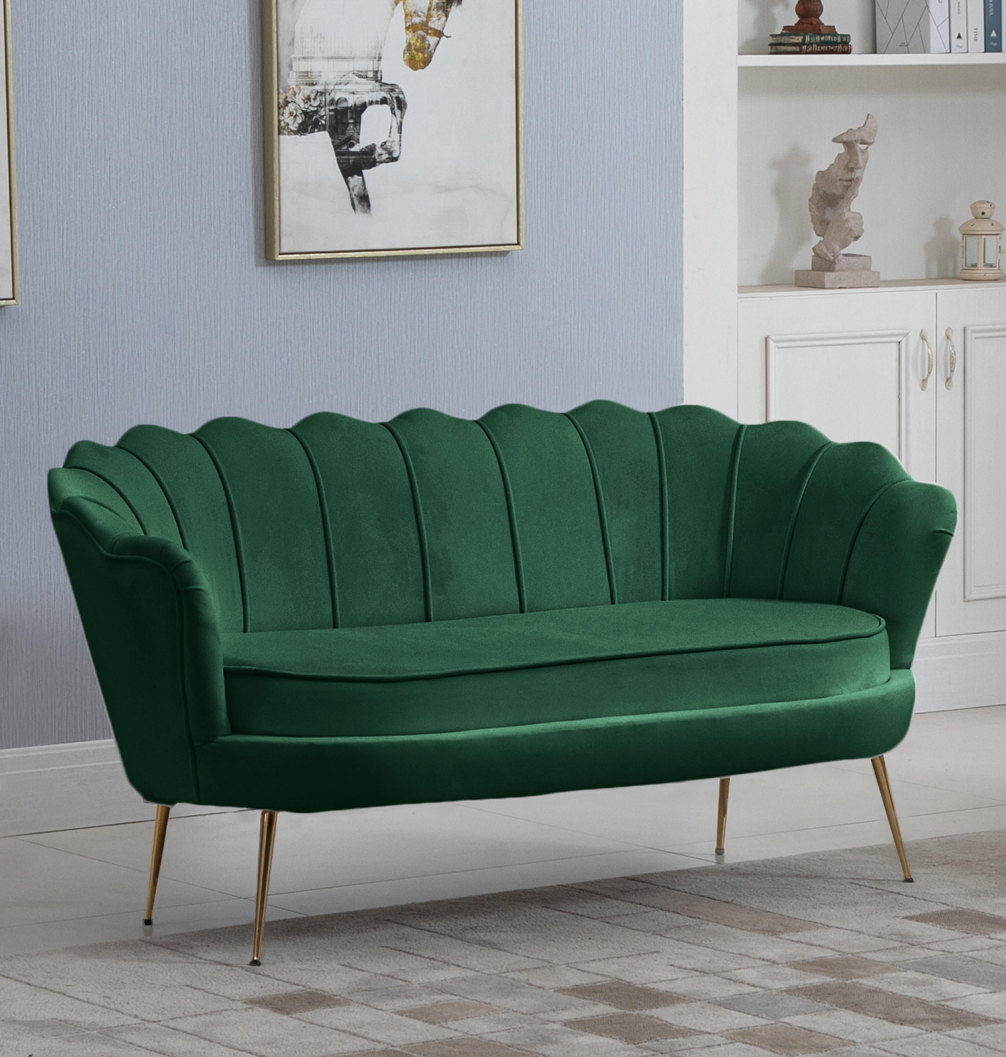 Gardenia Green Velvet Loveseat - Luxury Home Furniture (MI)