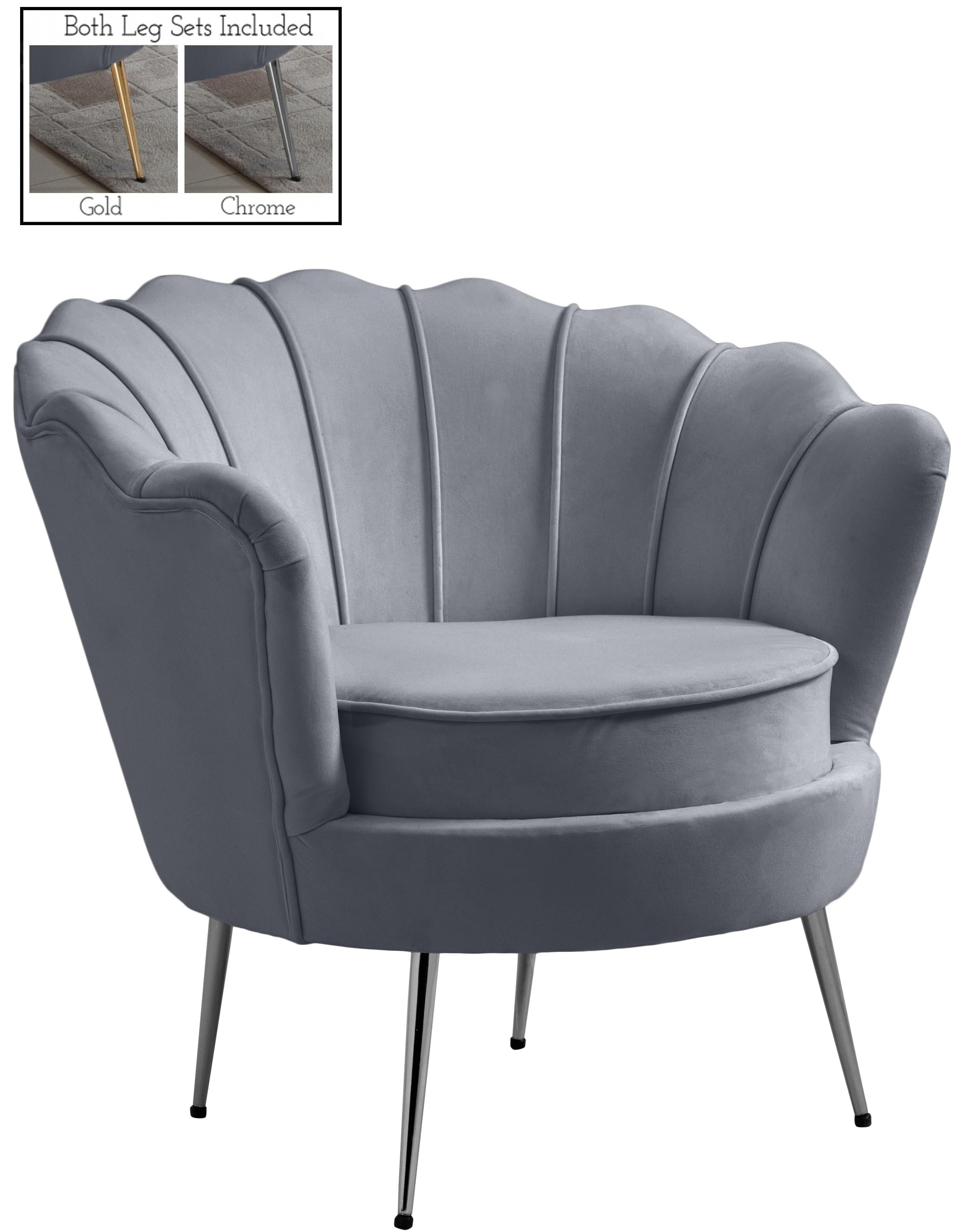 Gardenia Grey Velvet Chair - Luxury Home Furniture (MI)