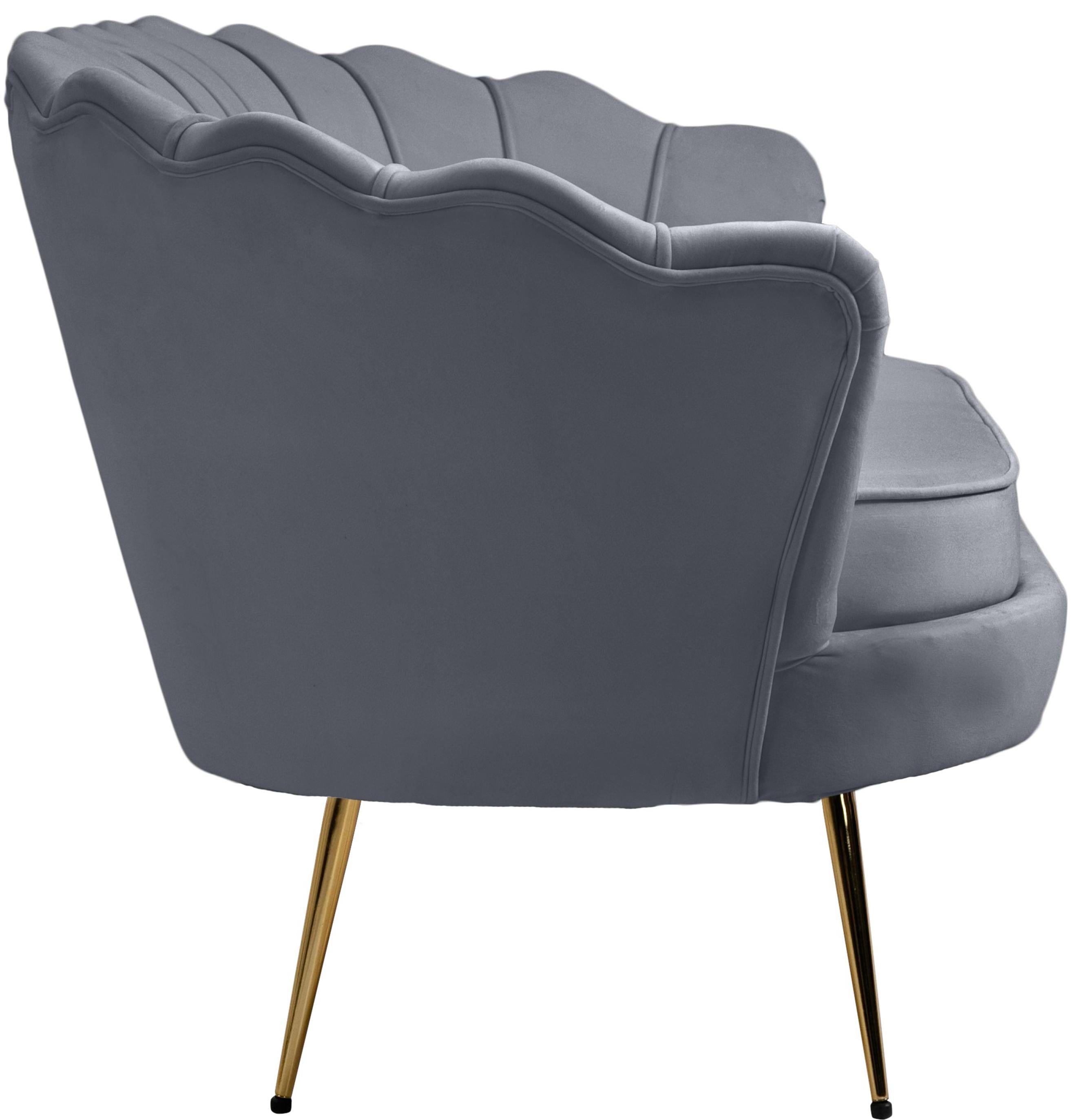 Gardenia Grey Velvet Loveseat - Luxury Home Furniture (MI)