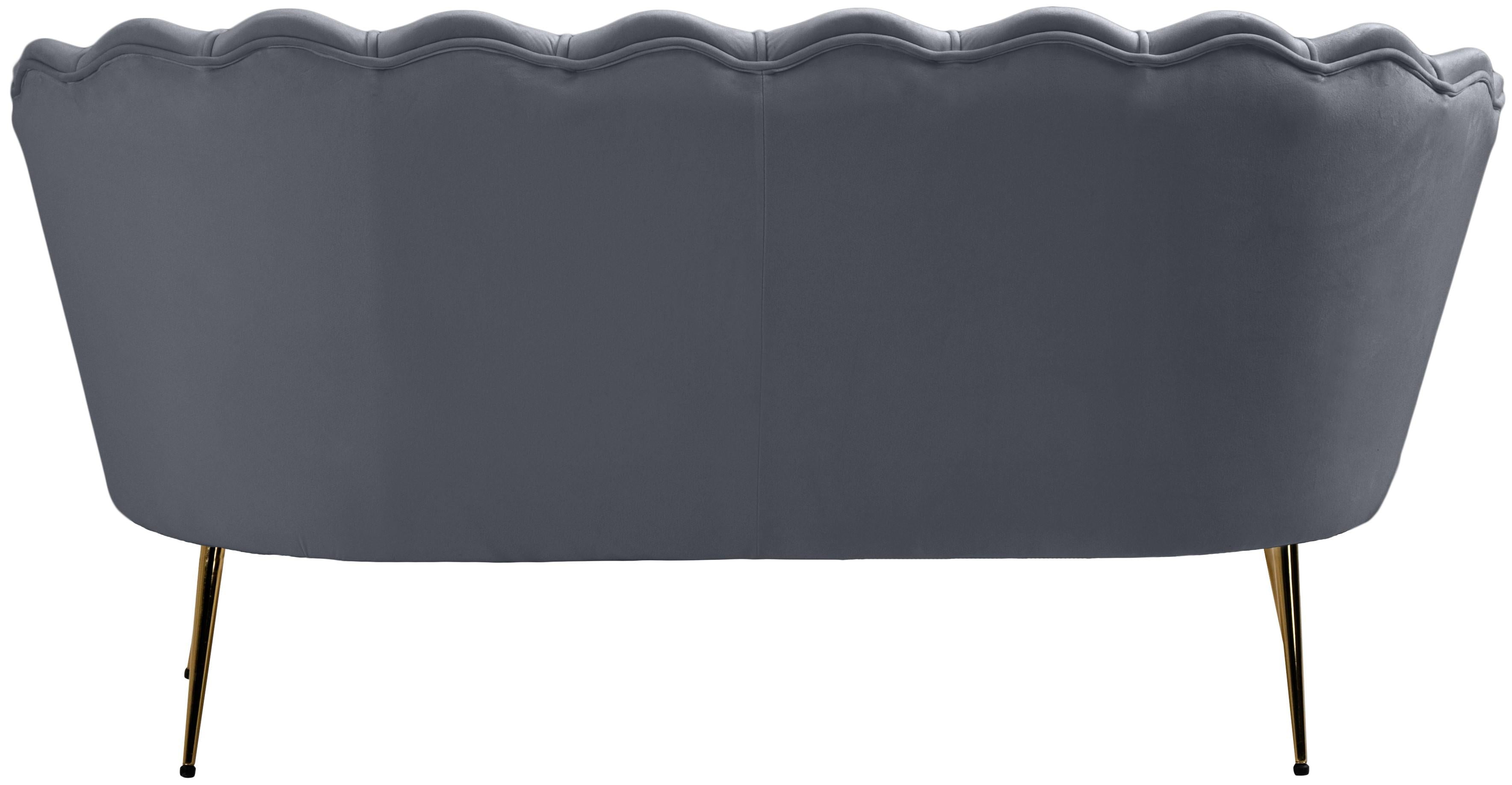 Gardenia Grey Velvet Loveseat - Luxury Home Furniture (MI)