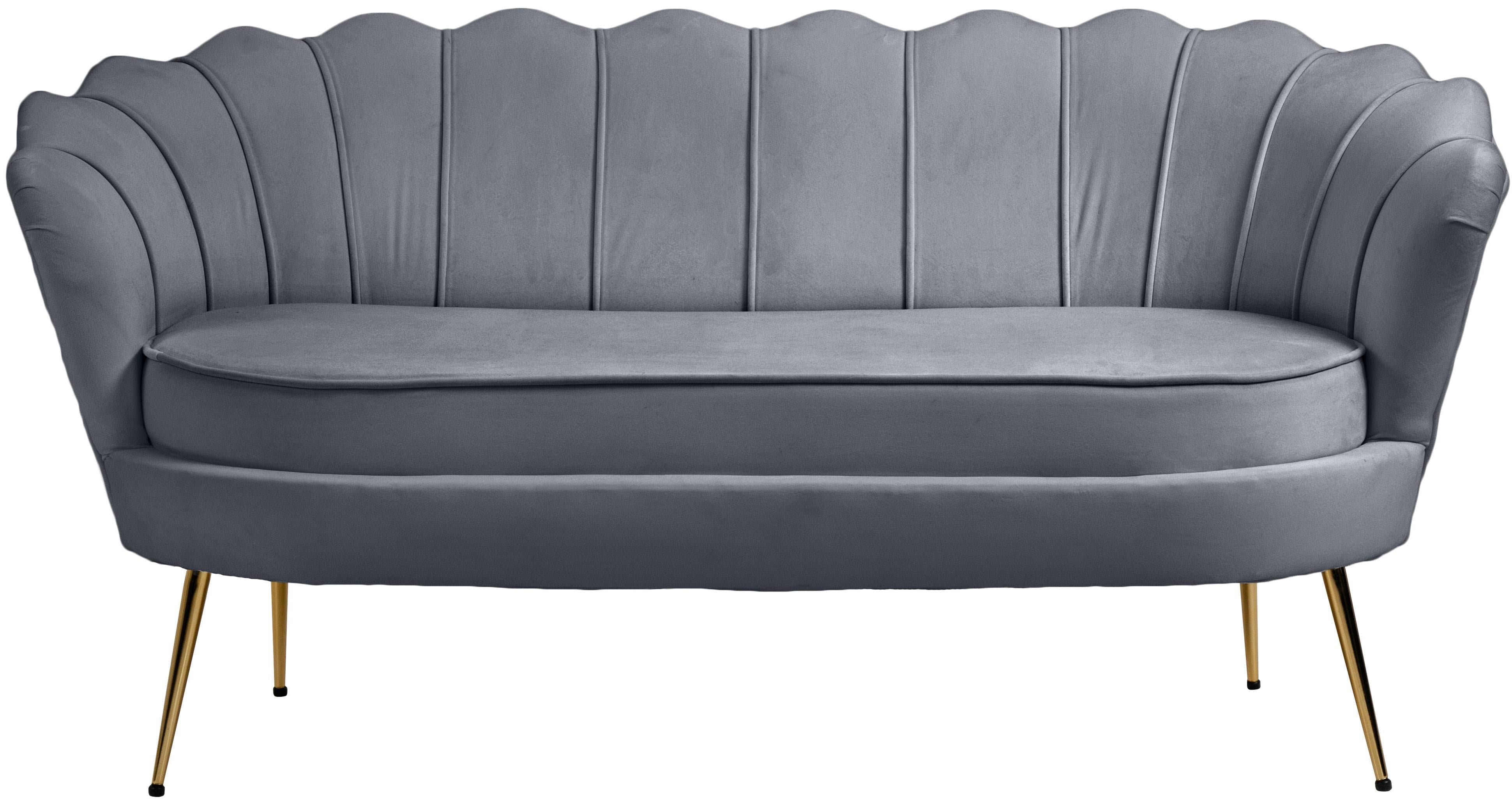 Gardenia Grey Velvet Loveseat - Luxury Home Furniture (MI)