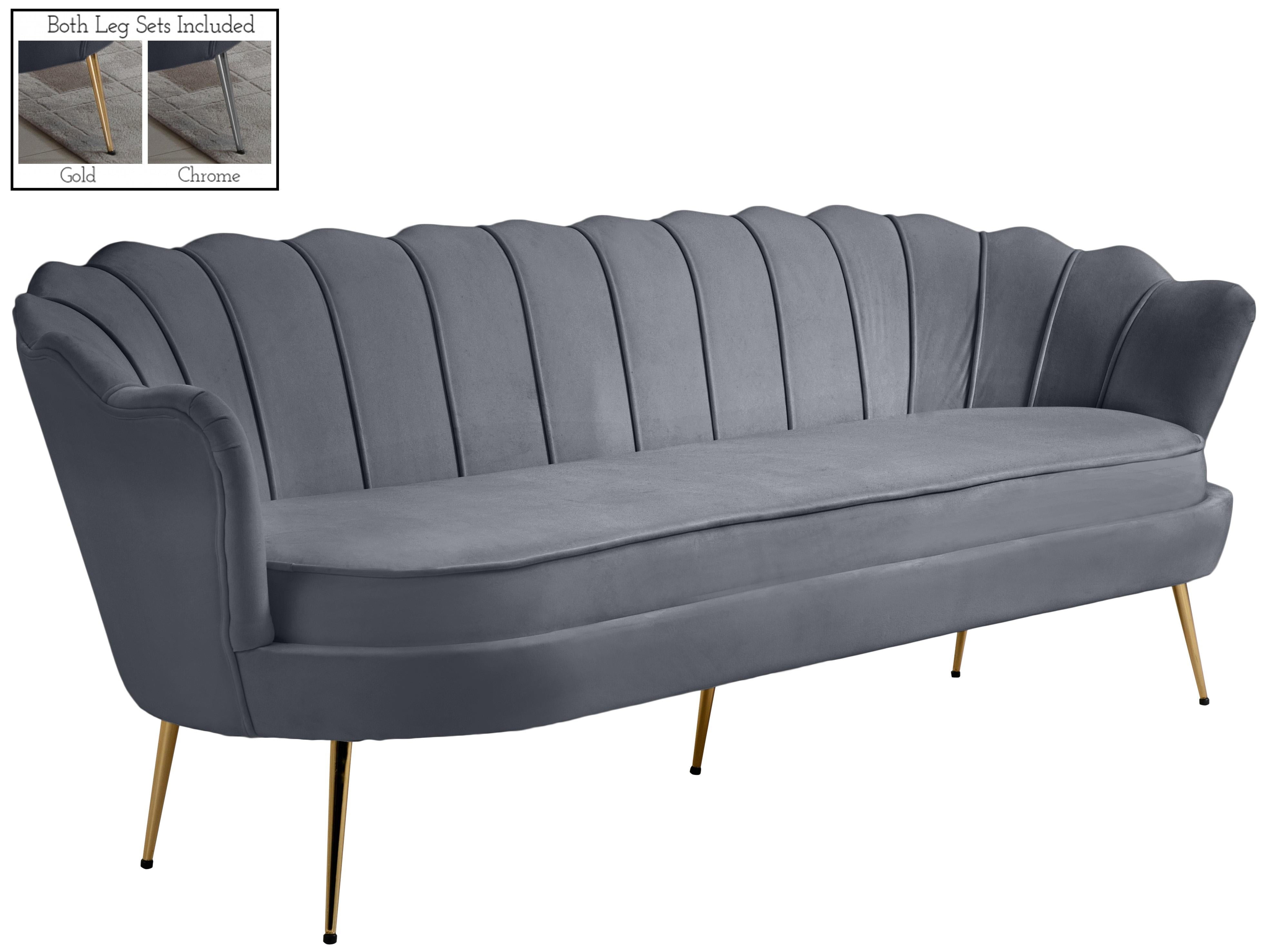 Gardenia Grey Velvet Sofa - Luxury Home Furniture (MI)