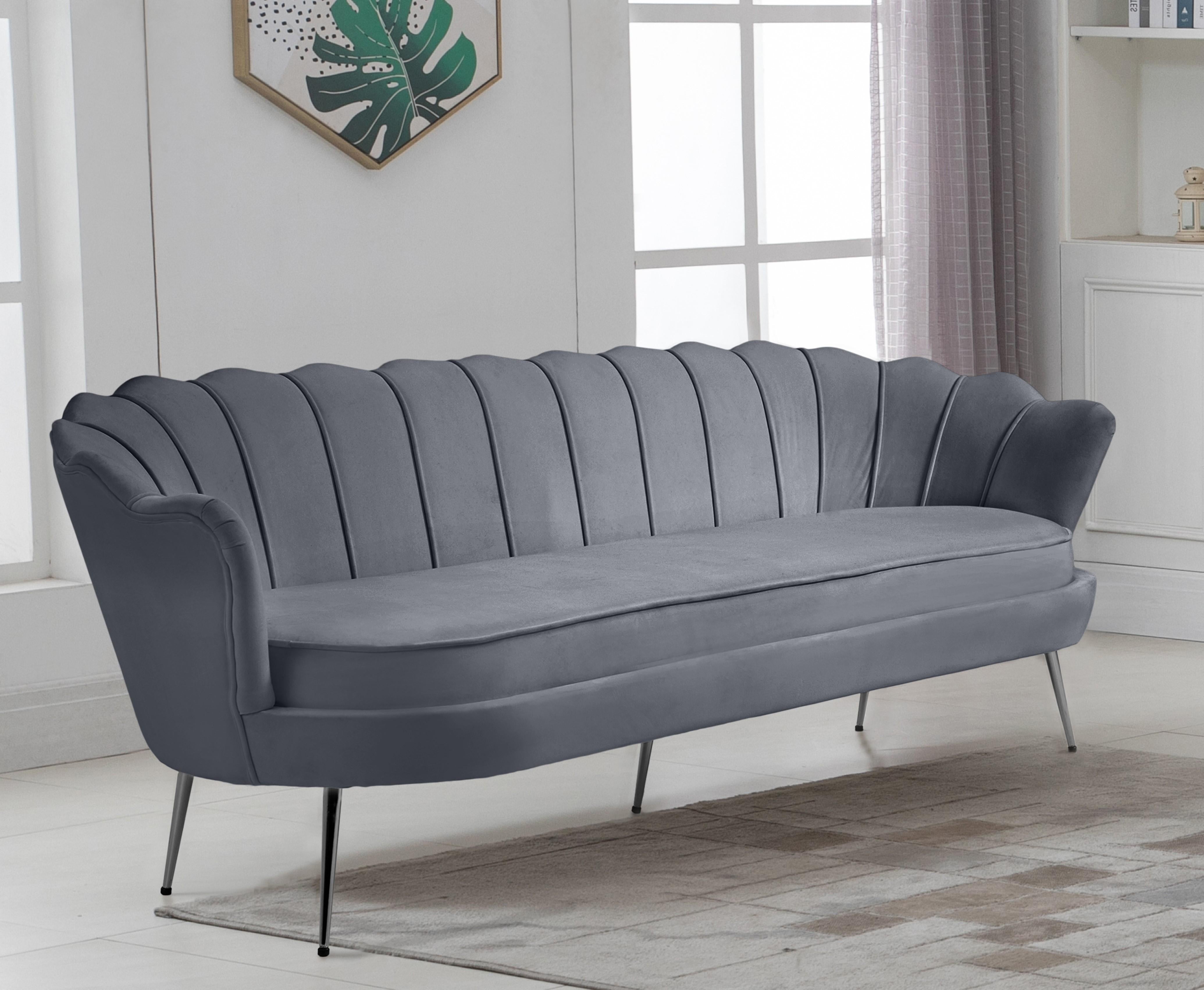 Gardenia Grey Velvet Sofa - Luxury Home Furniture (MI)