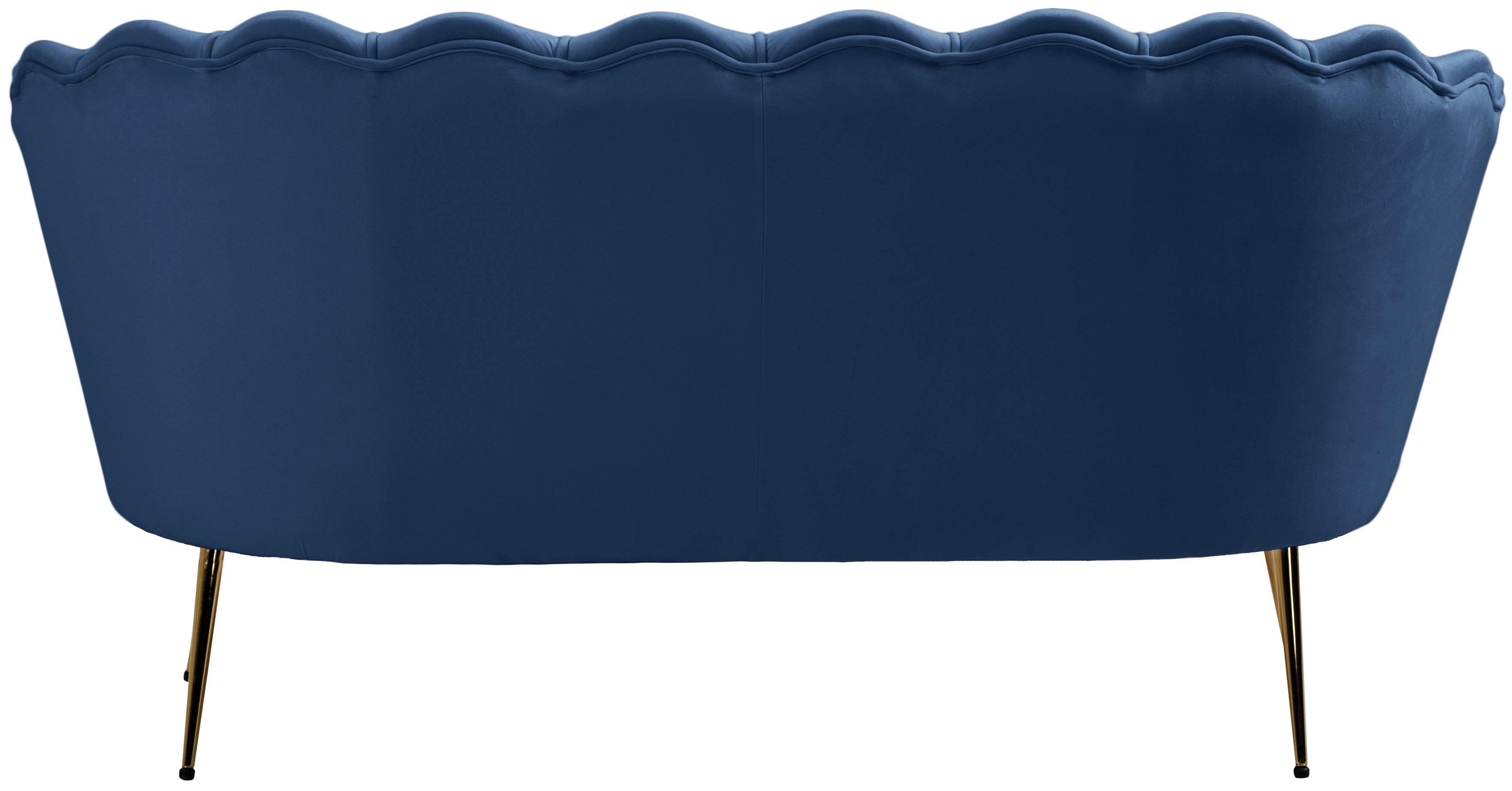 Gardenia Navy Velvet Loveseat - Luxury Home Furniture (MI)