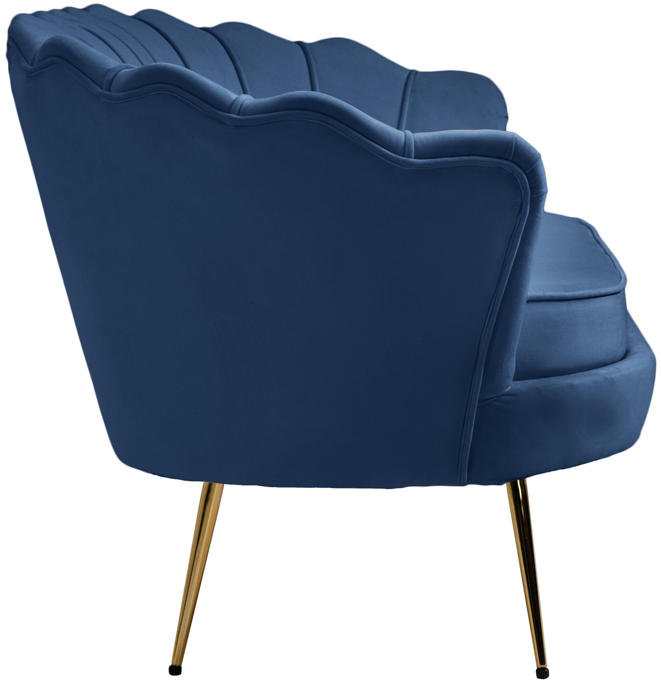 Gardenia Navy Velvet Loveseat - Luxury Home Furniture (MI)