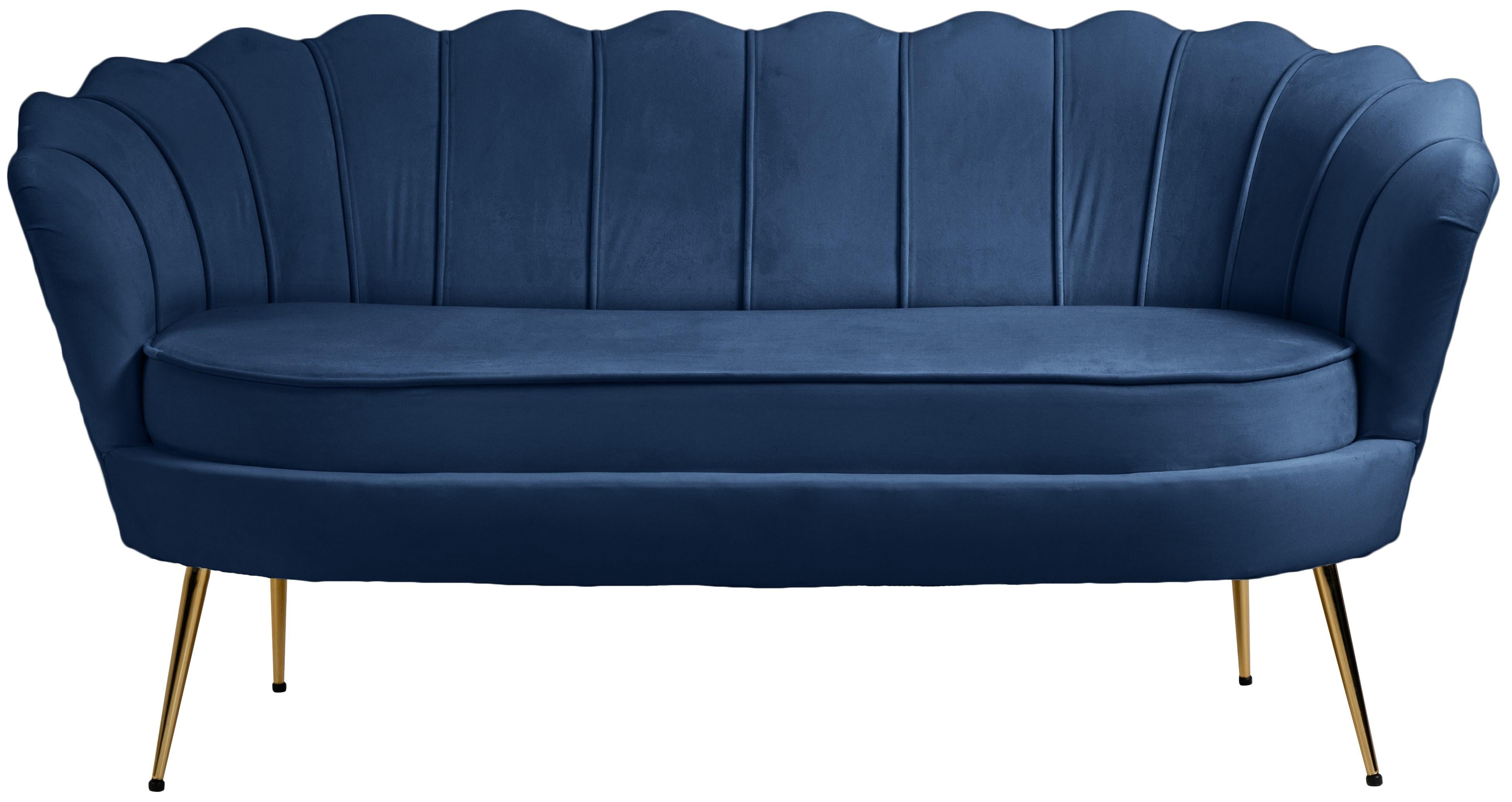 Gardenia Navy Velvet Loveseat - Luxury Home Furniture (MI)