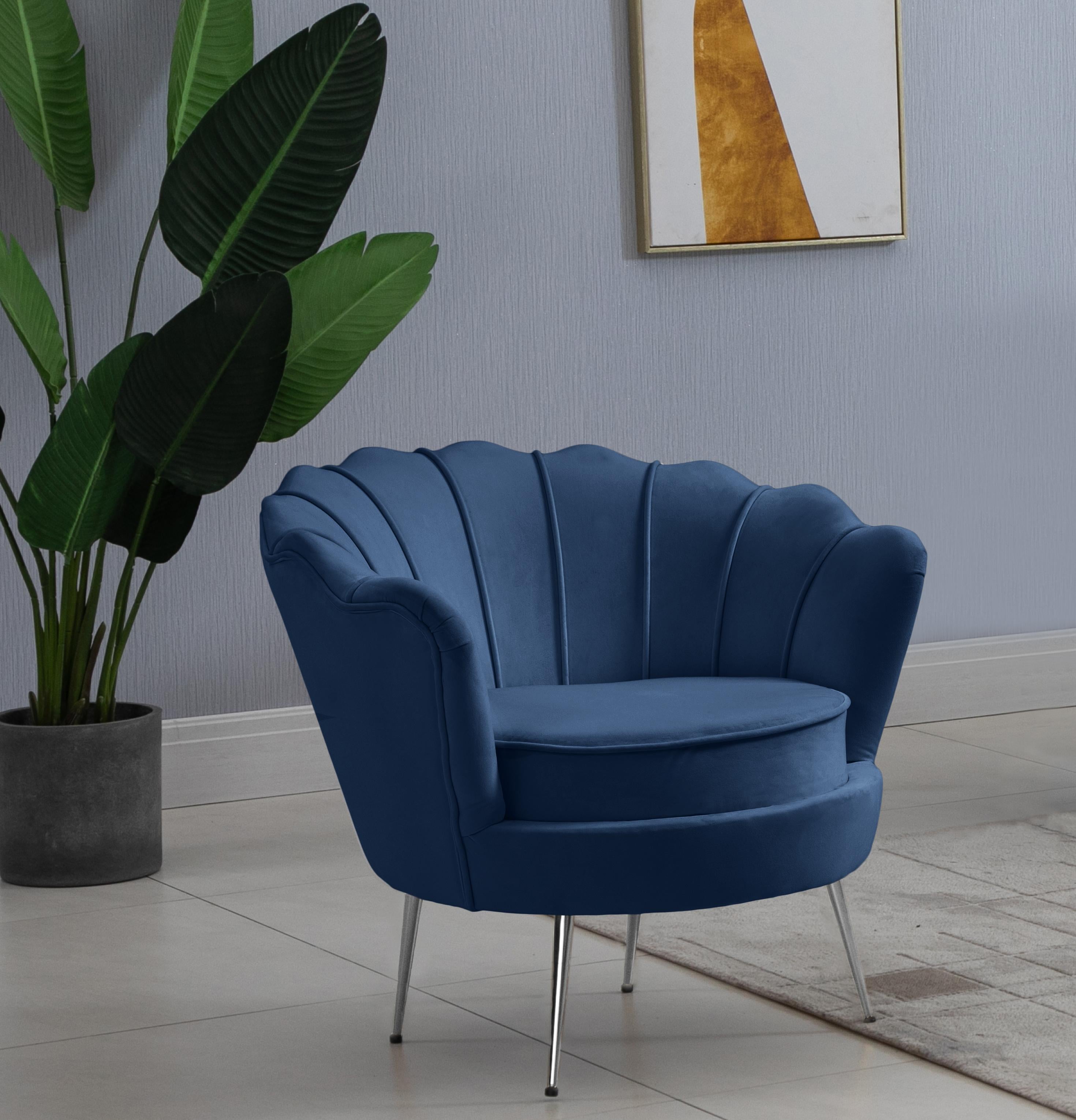 Gardenia Navy Velvet Chair - Luxury Home Furniture (MI)