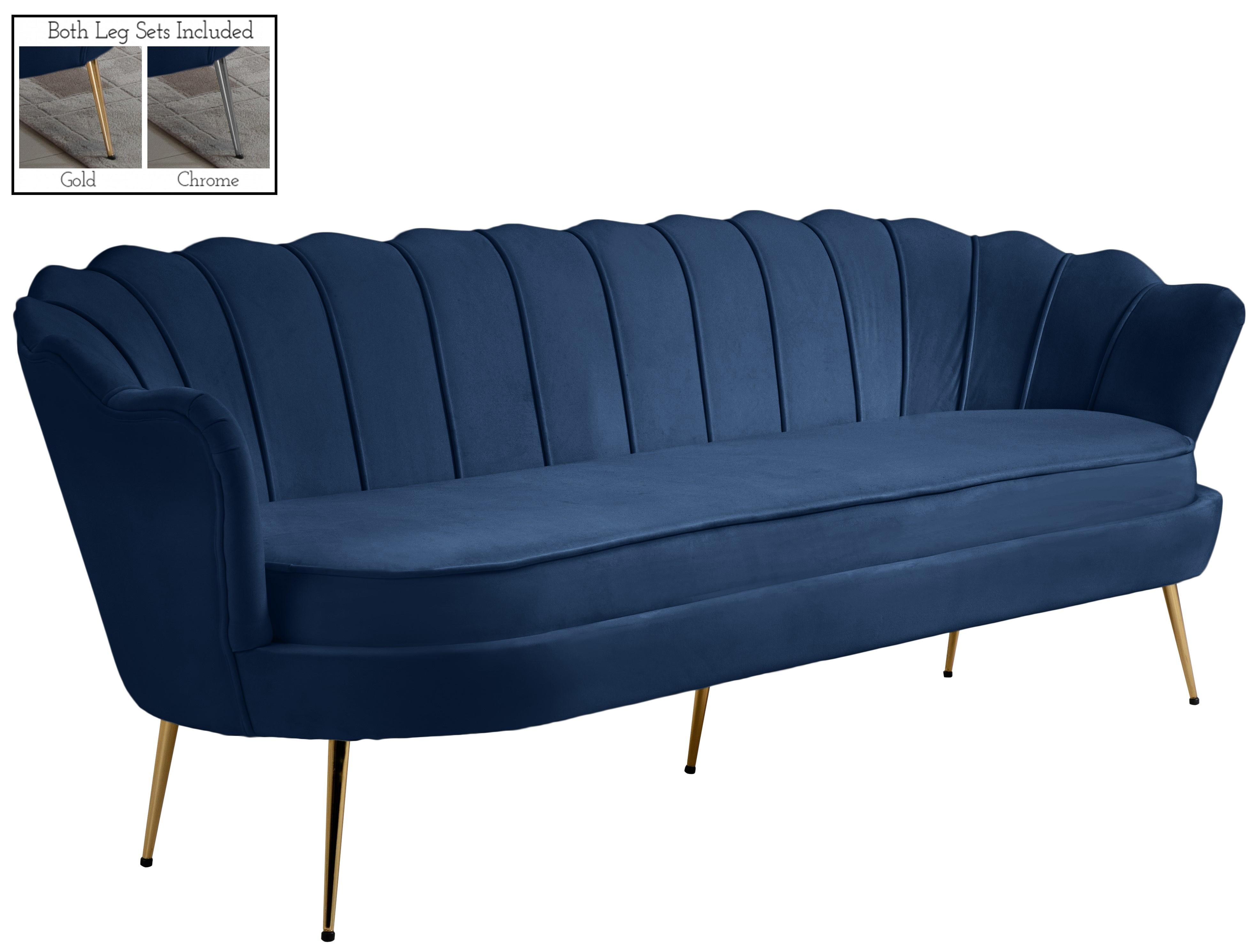 Gardenia Navy Velvet Sofa - Luxury Home Furniture (MI)