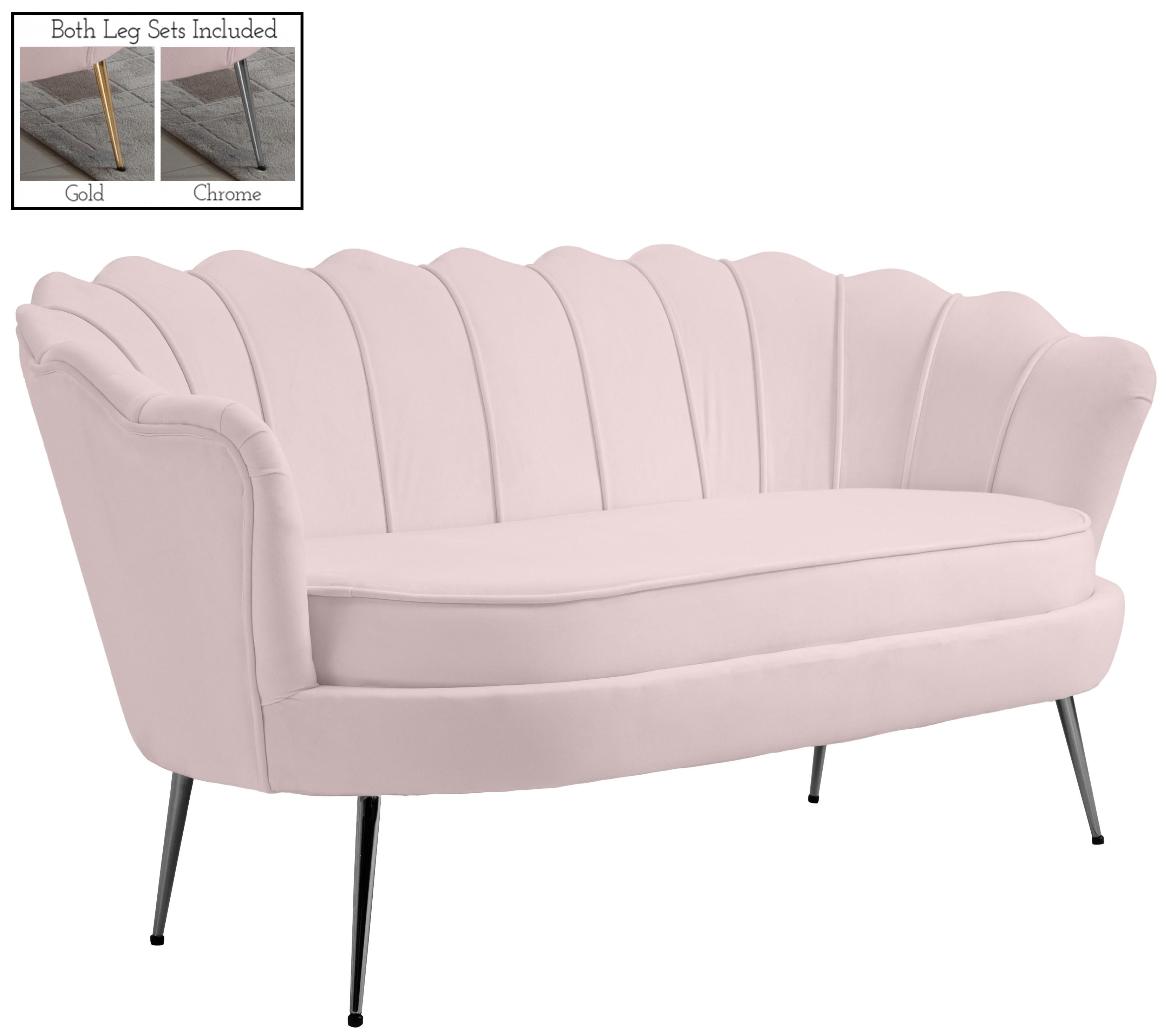 Gardenia Pink Velvet Loveseat - Luxury Home Furniture (MI)