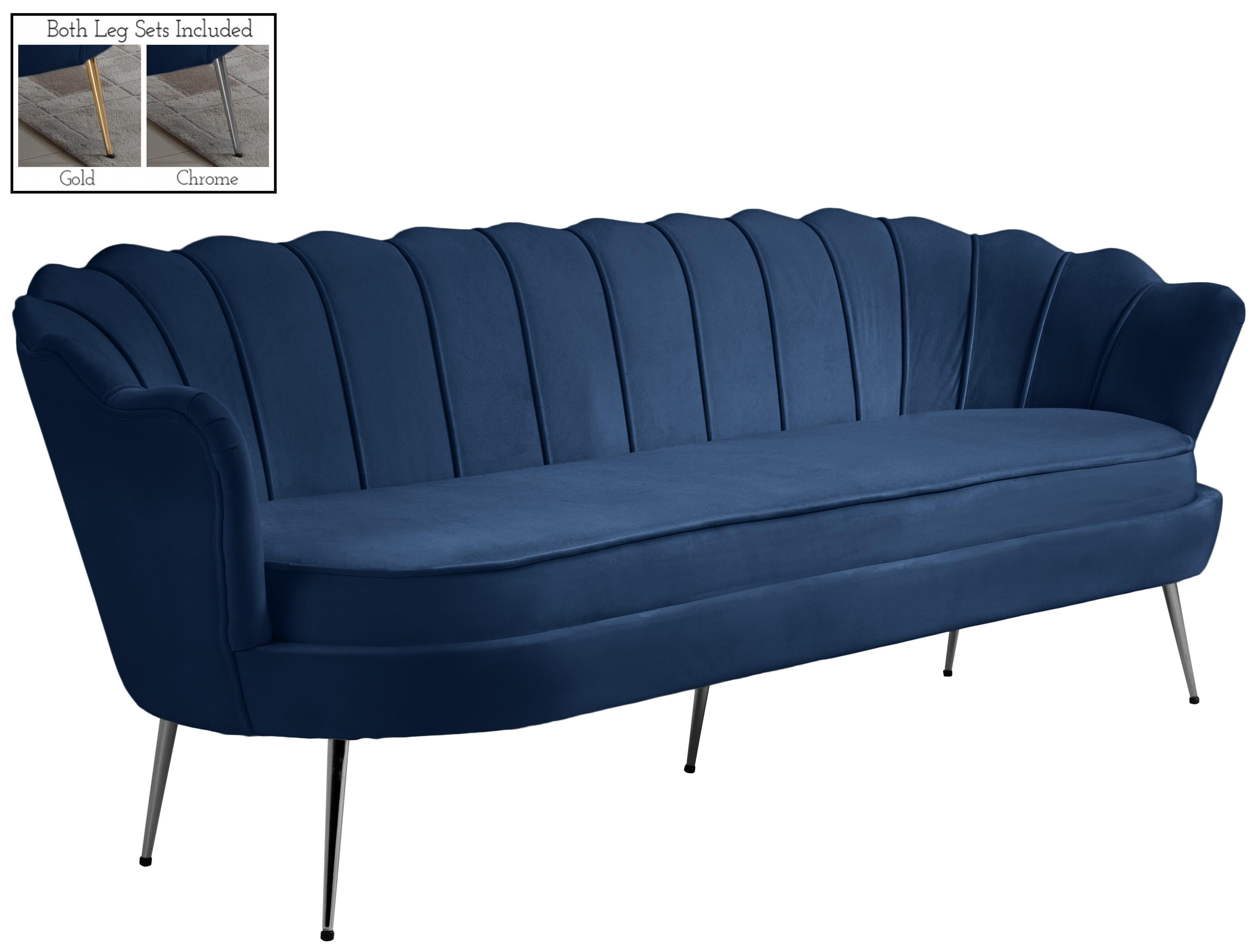 Gardenia Navy Velvet Sofa - Luxury Home Furniture (MI)